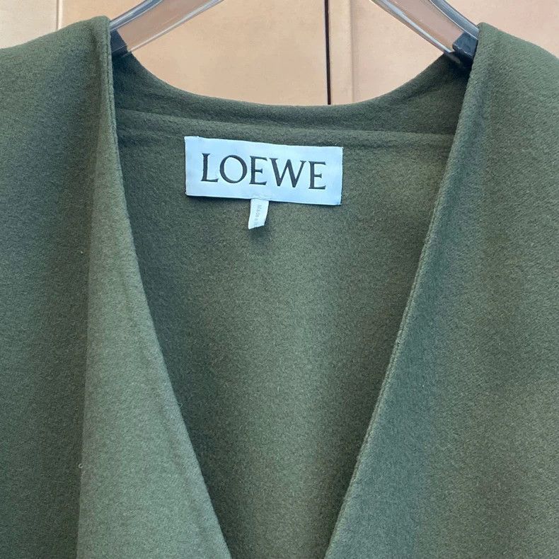 Loewe Loewe Green belt logo wool cloak coat Size XXS / US 00 / IT 34 - 5 Thumbnail