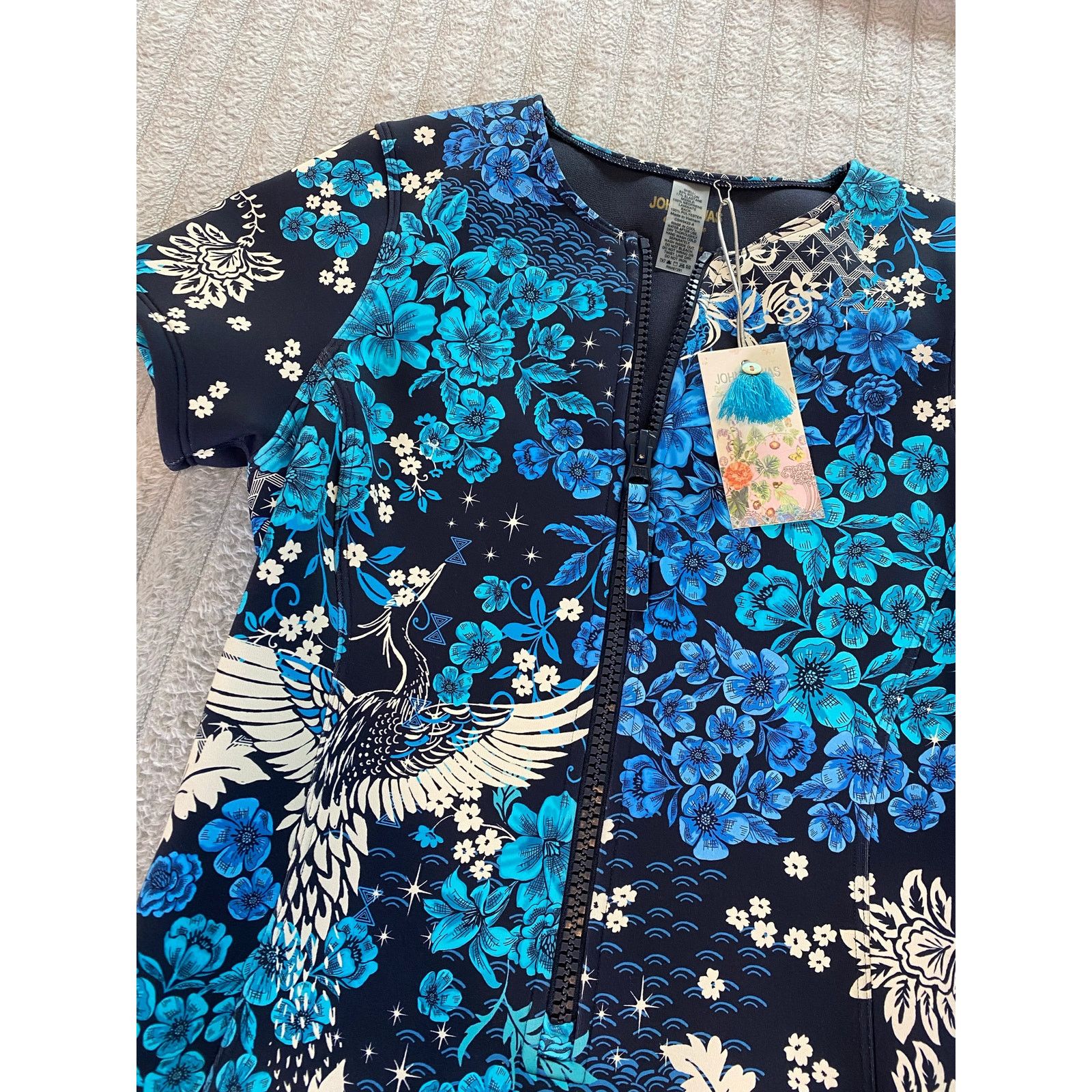 Johnny Was Johnny Was SML Cali Blue-Fly Neoprene Bodysuit/Swimsuit Size ONE SIZE - 3 Thumbnail