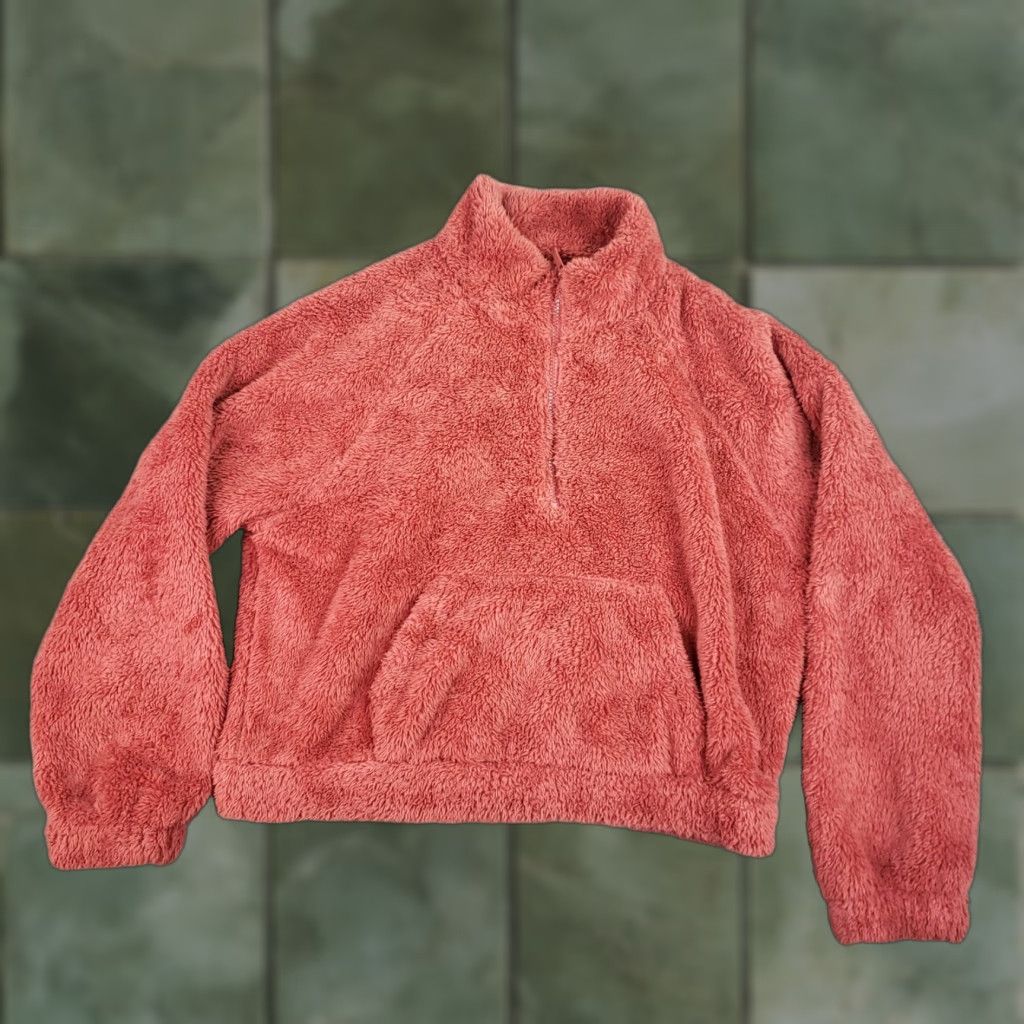 Vintage Aero Fleece 1/4 Zip Pullover Womens XL Long Sleeve Burnt Orange Sweater Size XL / US 12-14 / IT 48-50 - 1 Thumbnail