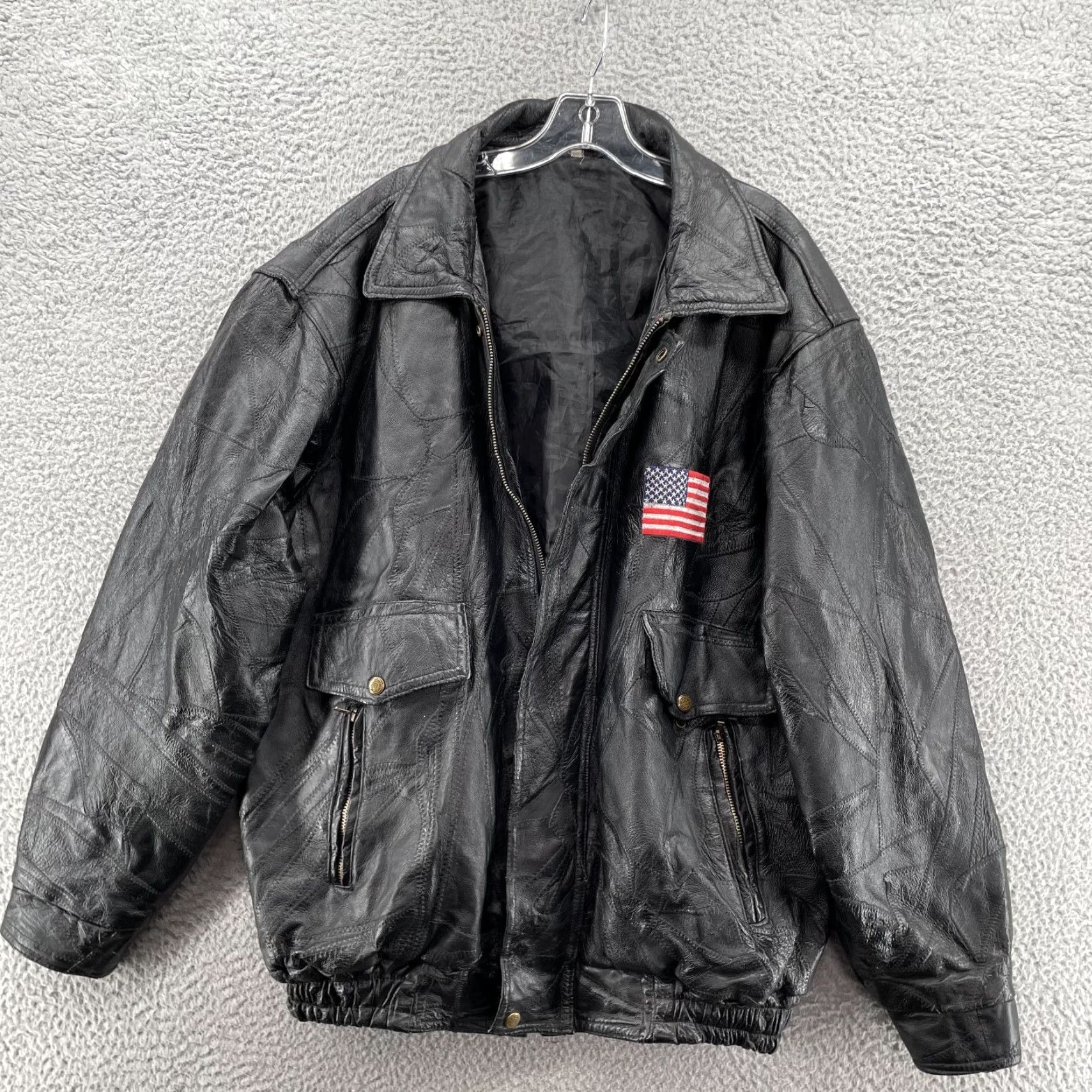 Vintage VTG Bomber Jacket Men's 2XL Black Leather Moto Biker Rocker Workwear VTG Bomber Jacket Leather Jacket 2XL Black Mens 90s Style Size US XXL / EU 58 / 5 - 2 Thumbnail