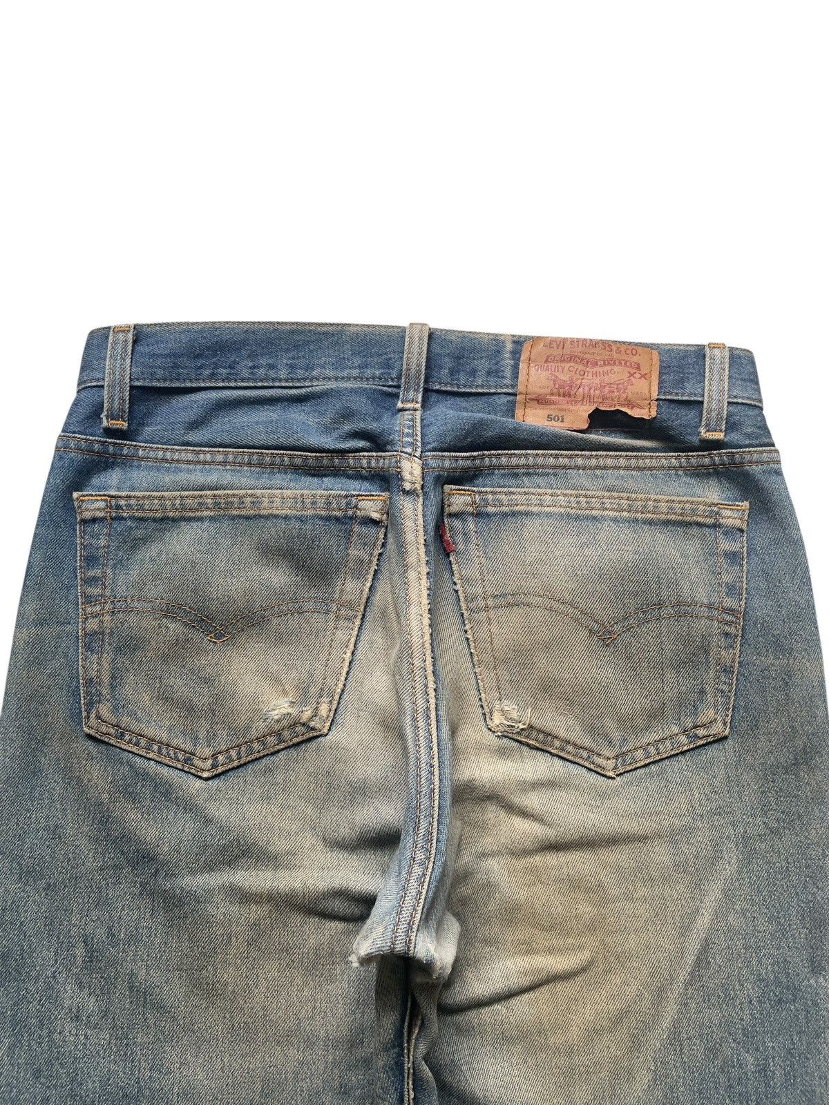 Levi's Vintage 90s Levis 501 Mud Wash Distressed Loose Jeans Size US 31 - 8 Thumbnail