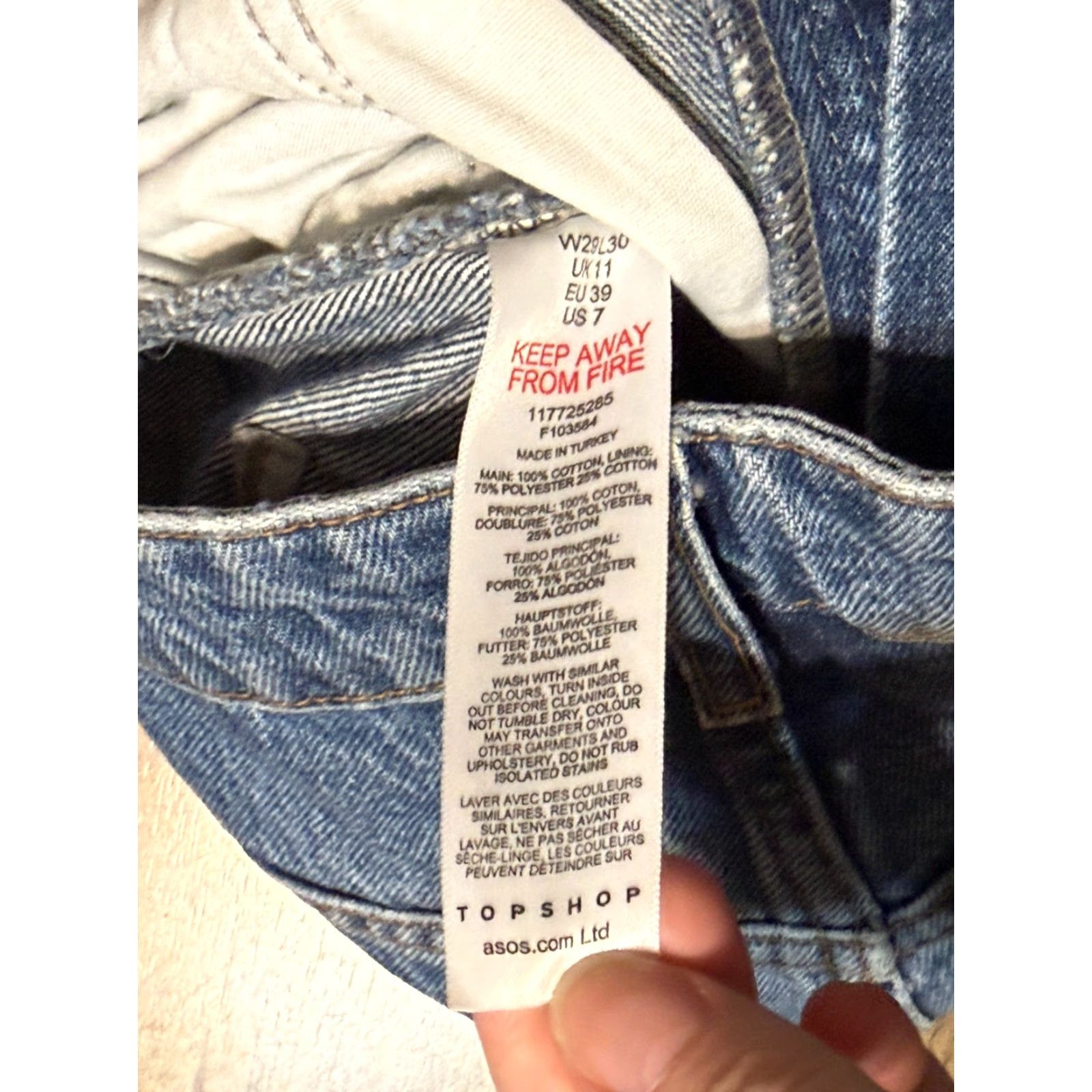 Topshop Topshop Jeans Women's 29 Blue Denim Straight High Rise Pockets Outdoor Size 29" - 6 Thumbnail