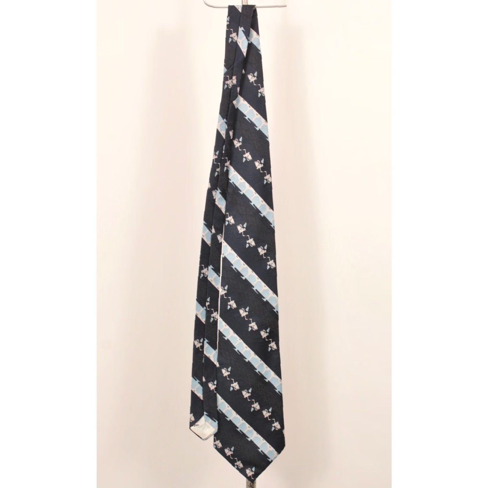 Hartford VTG Hartford 70s Tie Neck Tie Men Blue Horse Abstract Striped Long 55" Nylon NOS Modern Size ONE SIZE - 7 Thumbnail