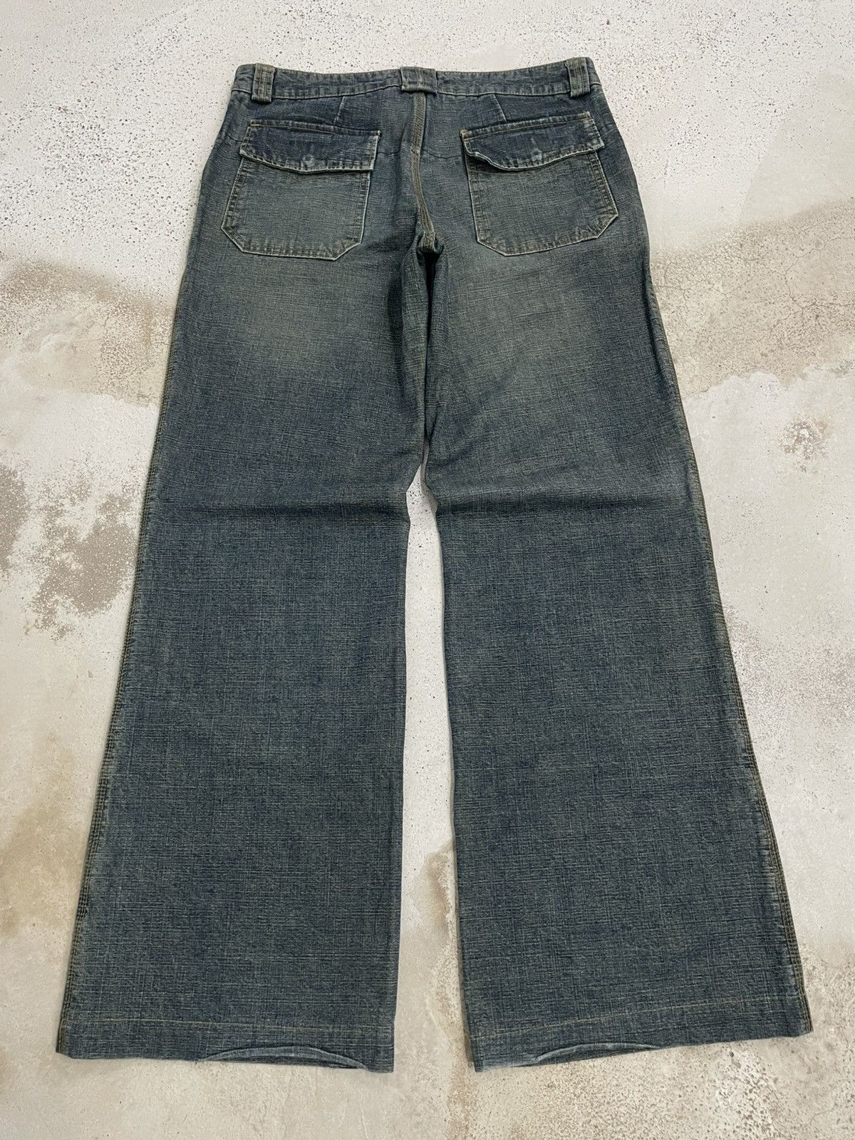 If Six Was Nine Crazy Y2K Mudwash I6W9 Wow Original Wide Leg Size US 29 - 9 Thumbnail