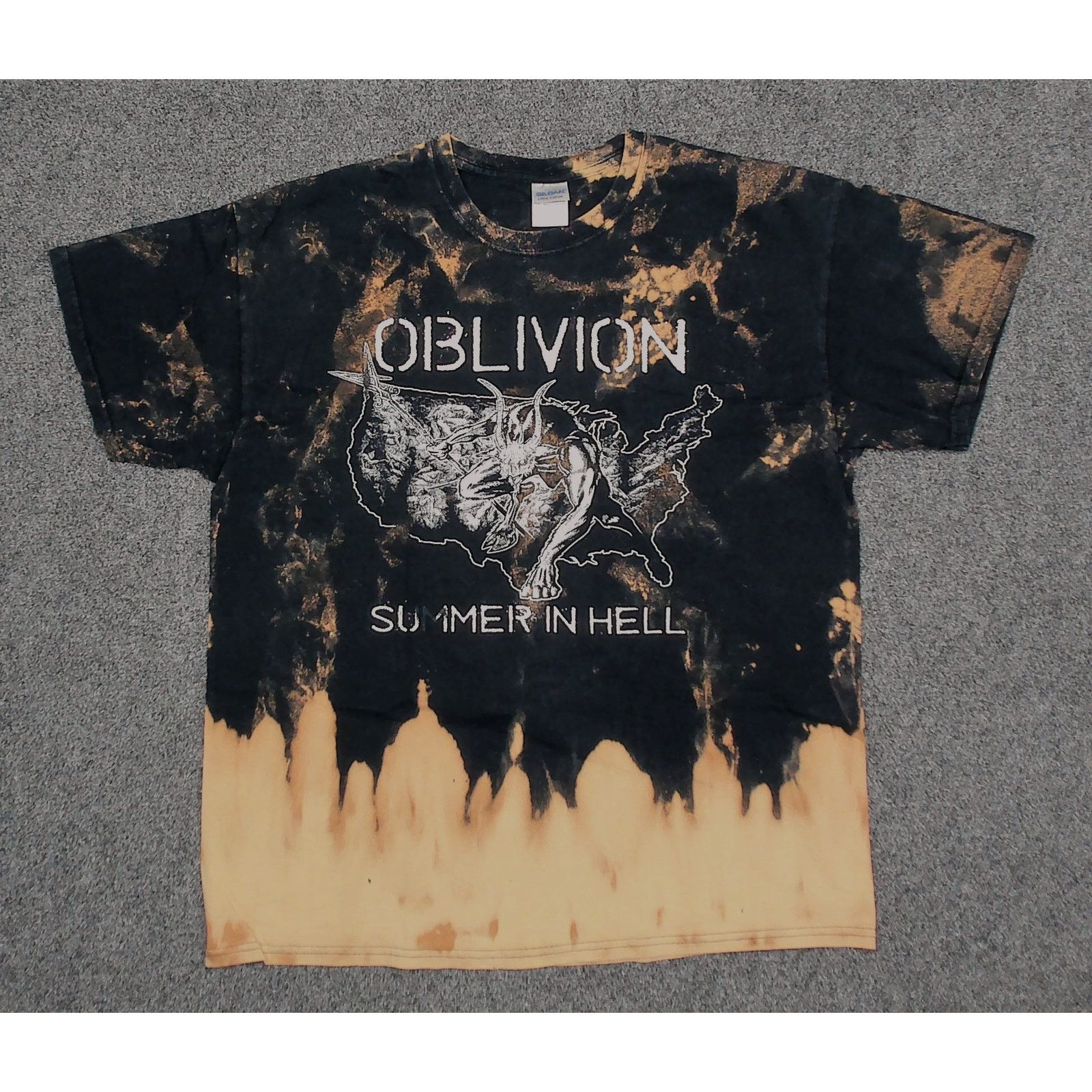 Gildan Oblivion Summer In Hell 2012 Bleach Dye Demon Shirt XL Size US XL / EU 56 / 4 - 3 Thumbnail