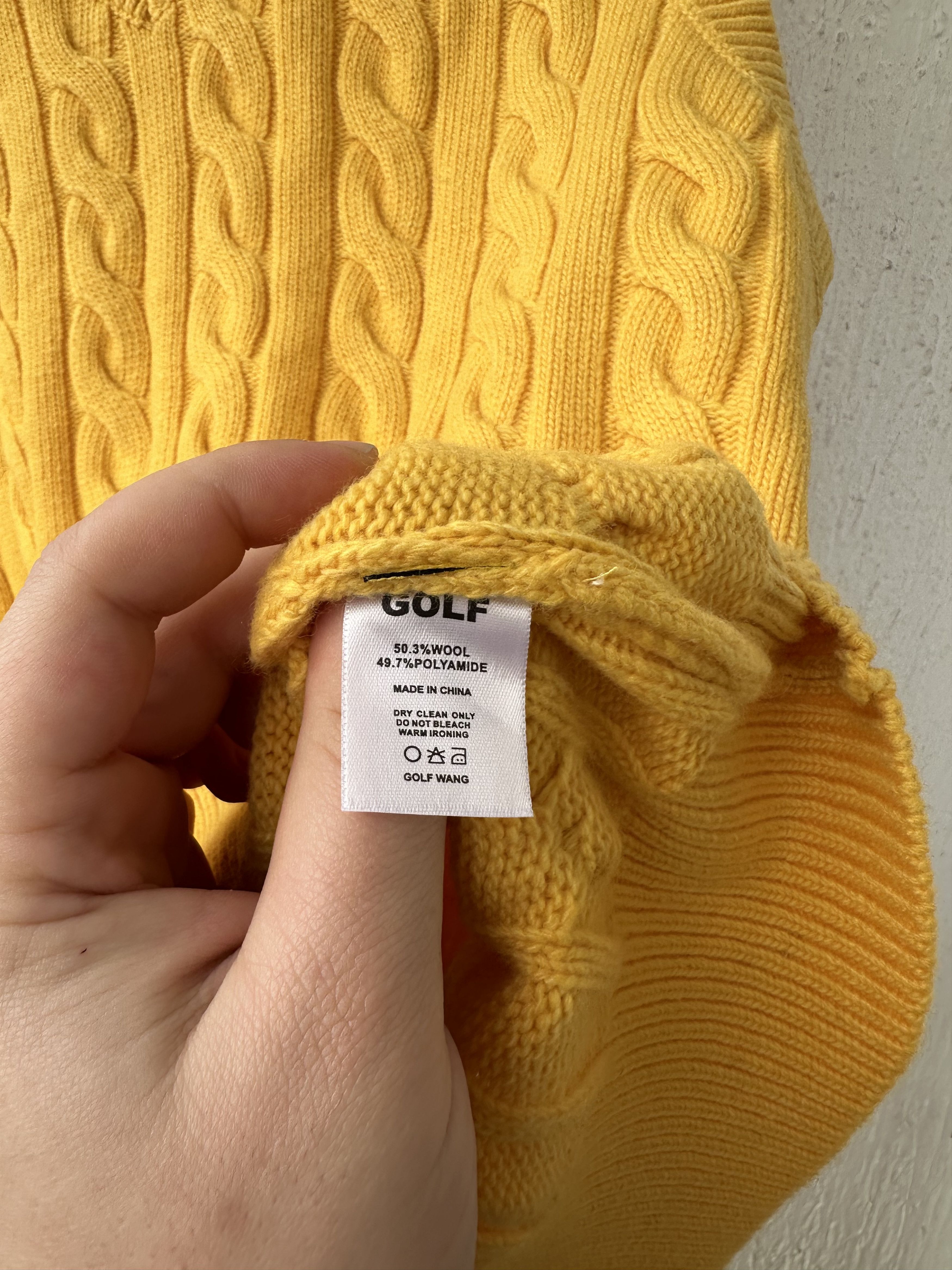 Golf Wang yellow cable knit sweater vest Size US M / EU 48-50 / 2 - 5 Thumbnail