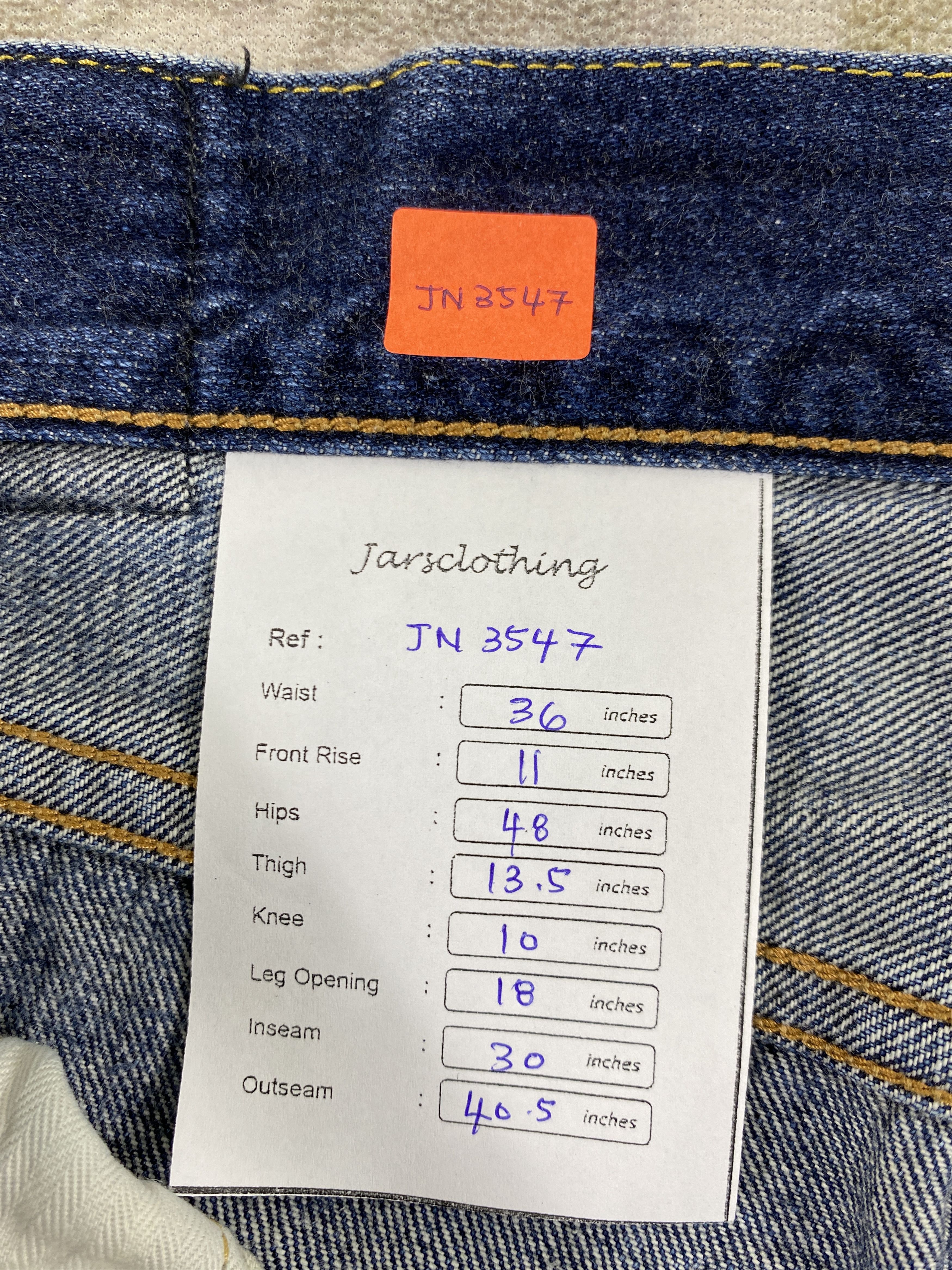 Japanese Brand Blue Vintage Back Number Jeans 36x30 Denim- JN3547 Size US 36 / EU 52 - 8 Thumbnail