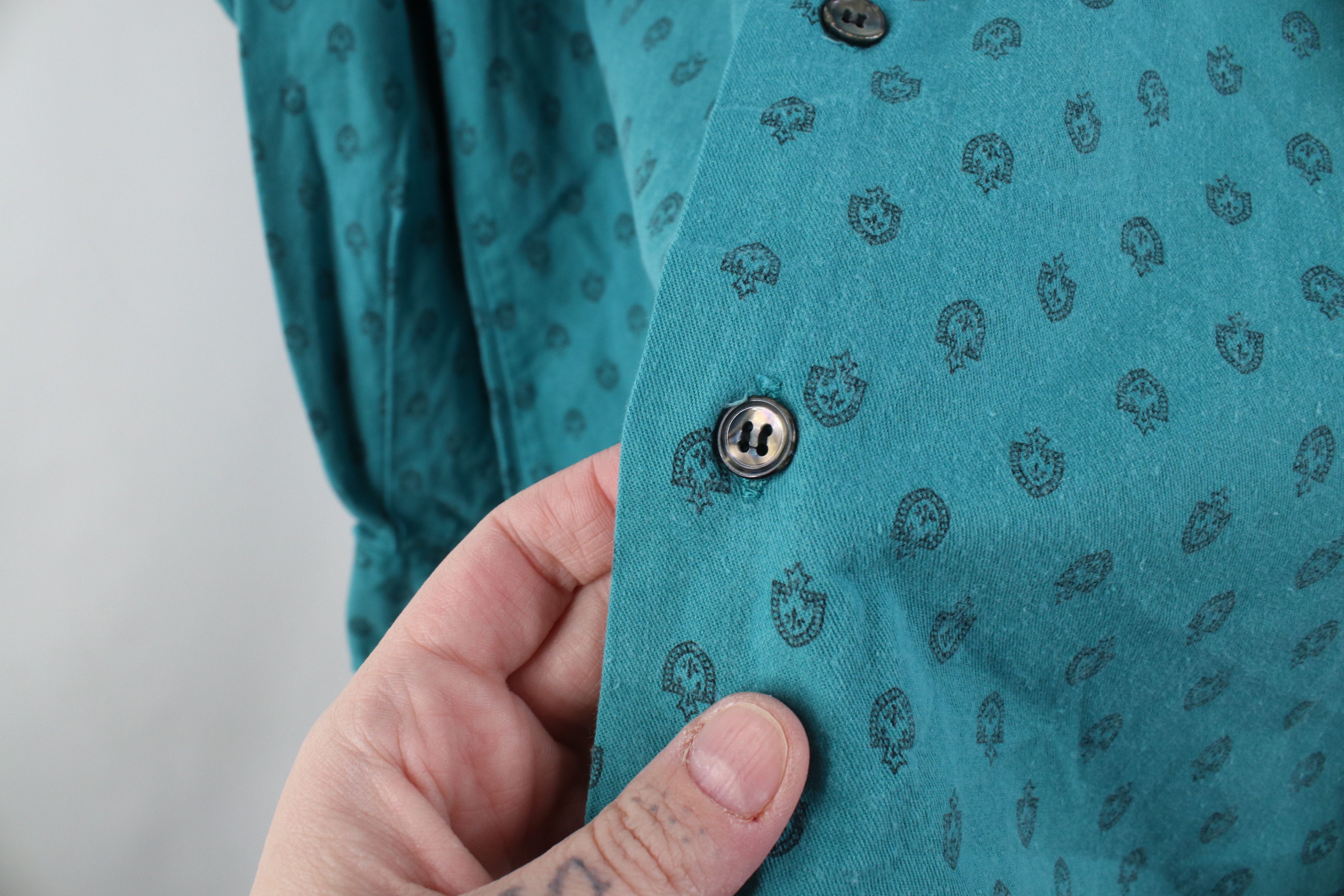 Gap Vintage 90s Gap All Over Print Collared Button Shirt Blue Size US S / EU 44-46 / 1 - 8 Thumbnail