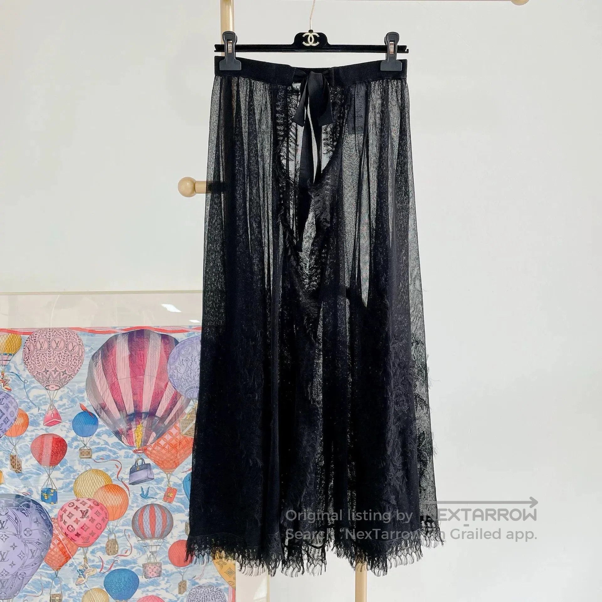 Christian Dior Black Lace Mesh Skirt.