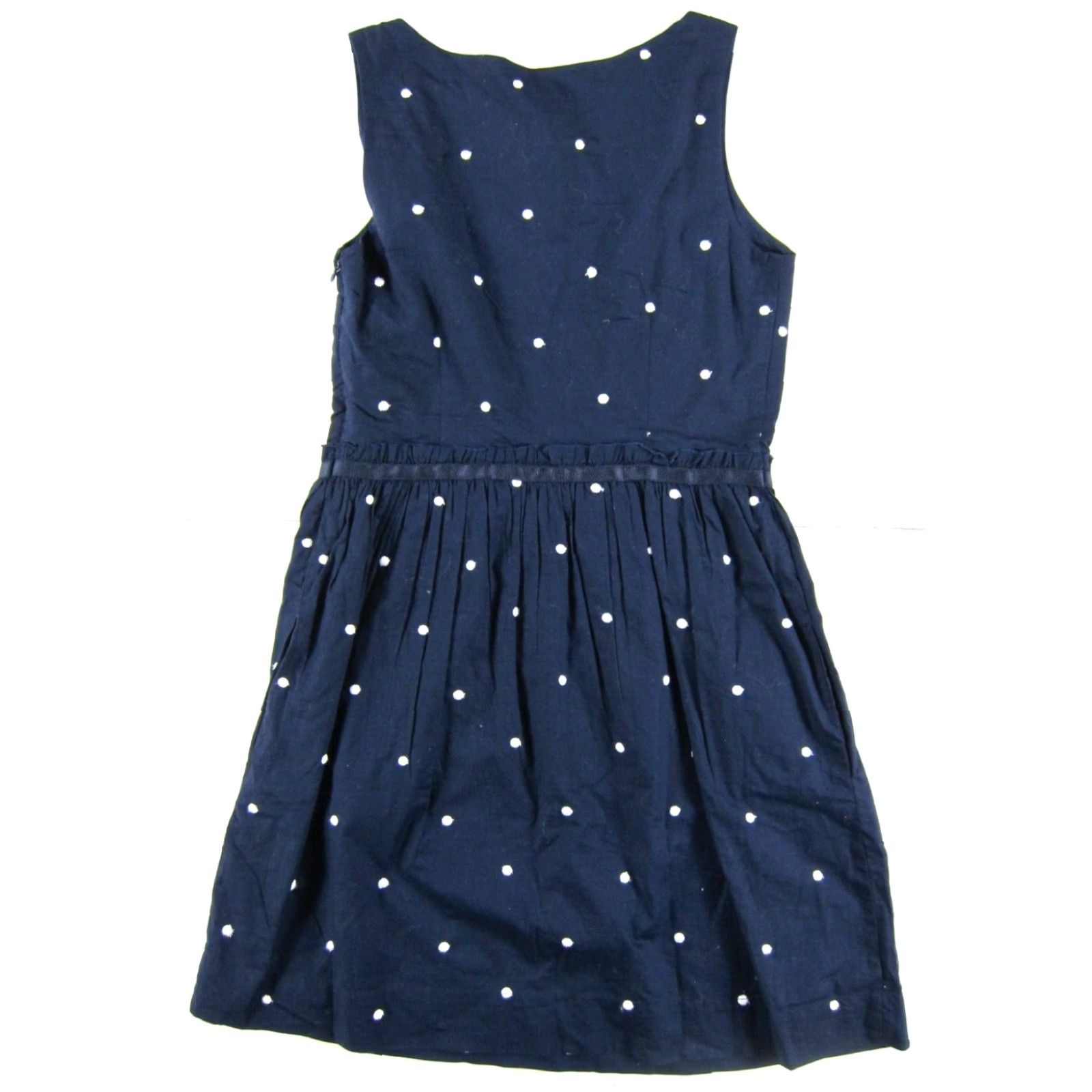 Gap NWT Gap Cotton Navy Blue White Polka Dot Pocket Sheath Tank Dress Woman 4 Size S / US 4 / IT 40 - 2 Thumbnail