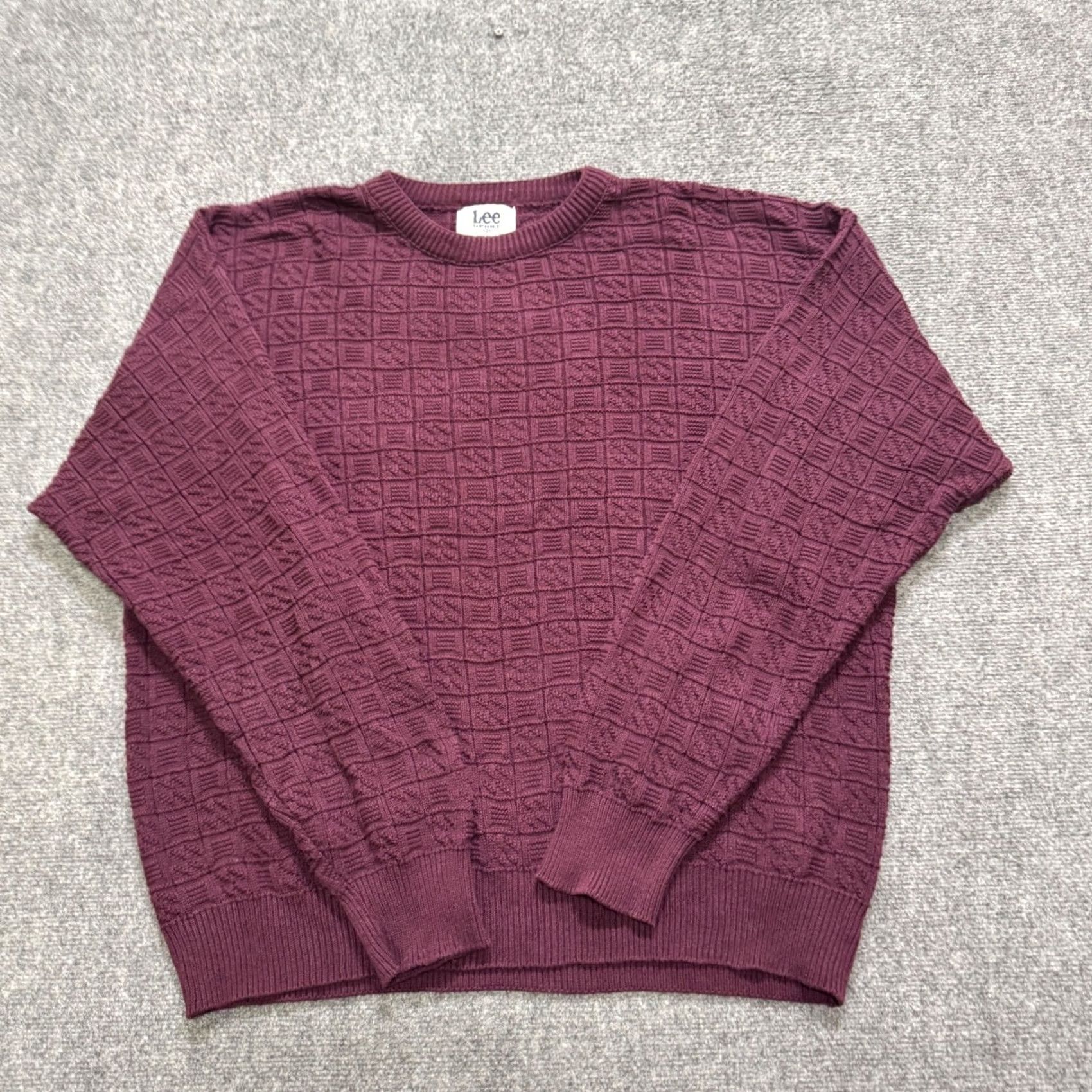 Vintage VINTAGE Lee Sport Sweater Mens XL Maroon 90s Y2K Made In USA Patterned Sweatshirt Regular Big Boy? Size US XL / EU 56 / 4 - 6 Thumbnail