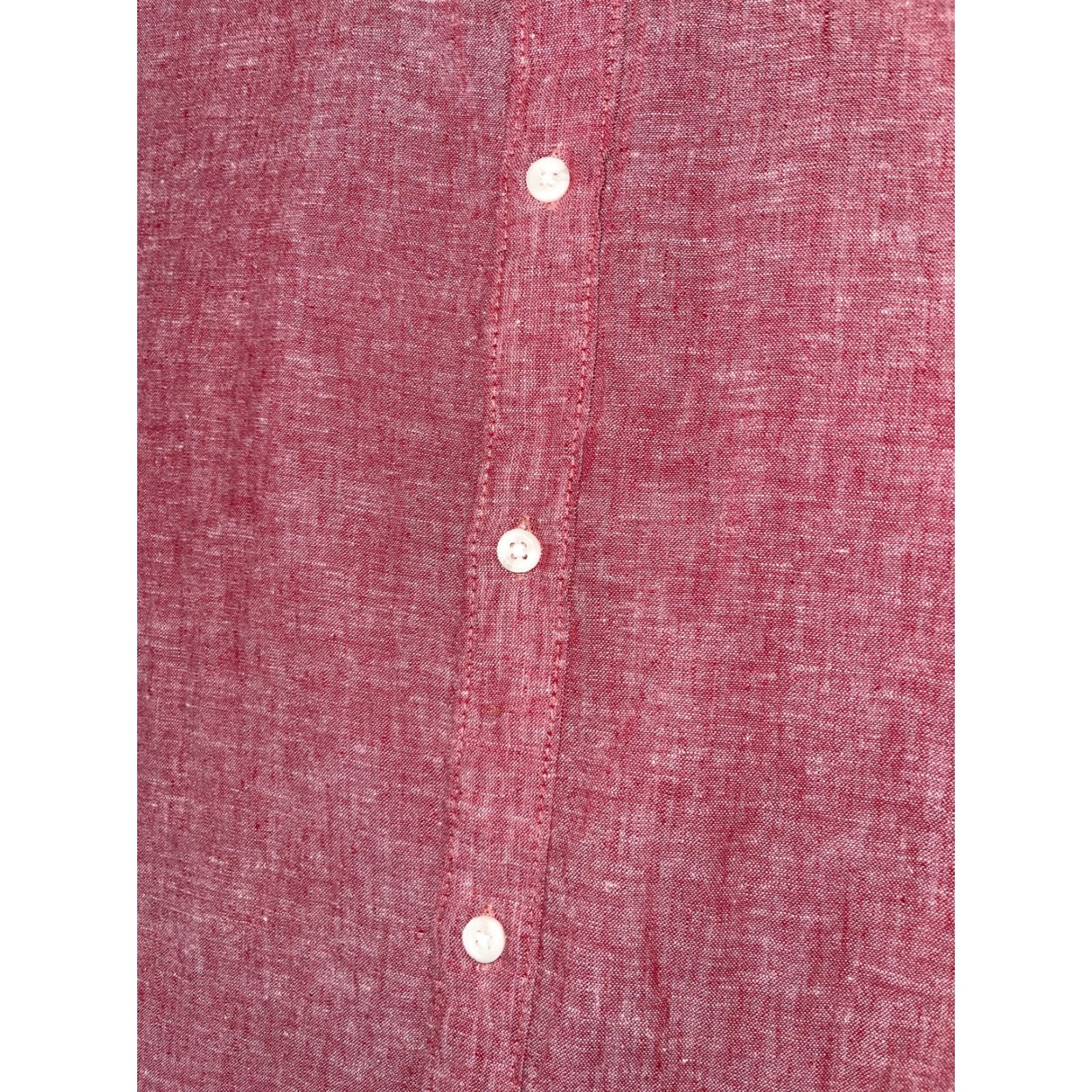 Vintage American Rag Cie Shirt Short Sleeve Button-Up Men's L Red Linen Blend Size US L / EU 52-54 / 3 - 3 Thumbnail