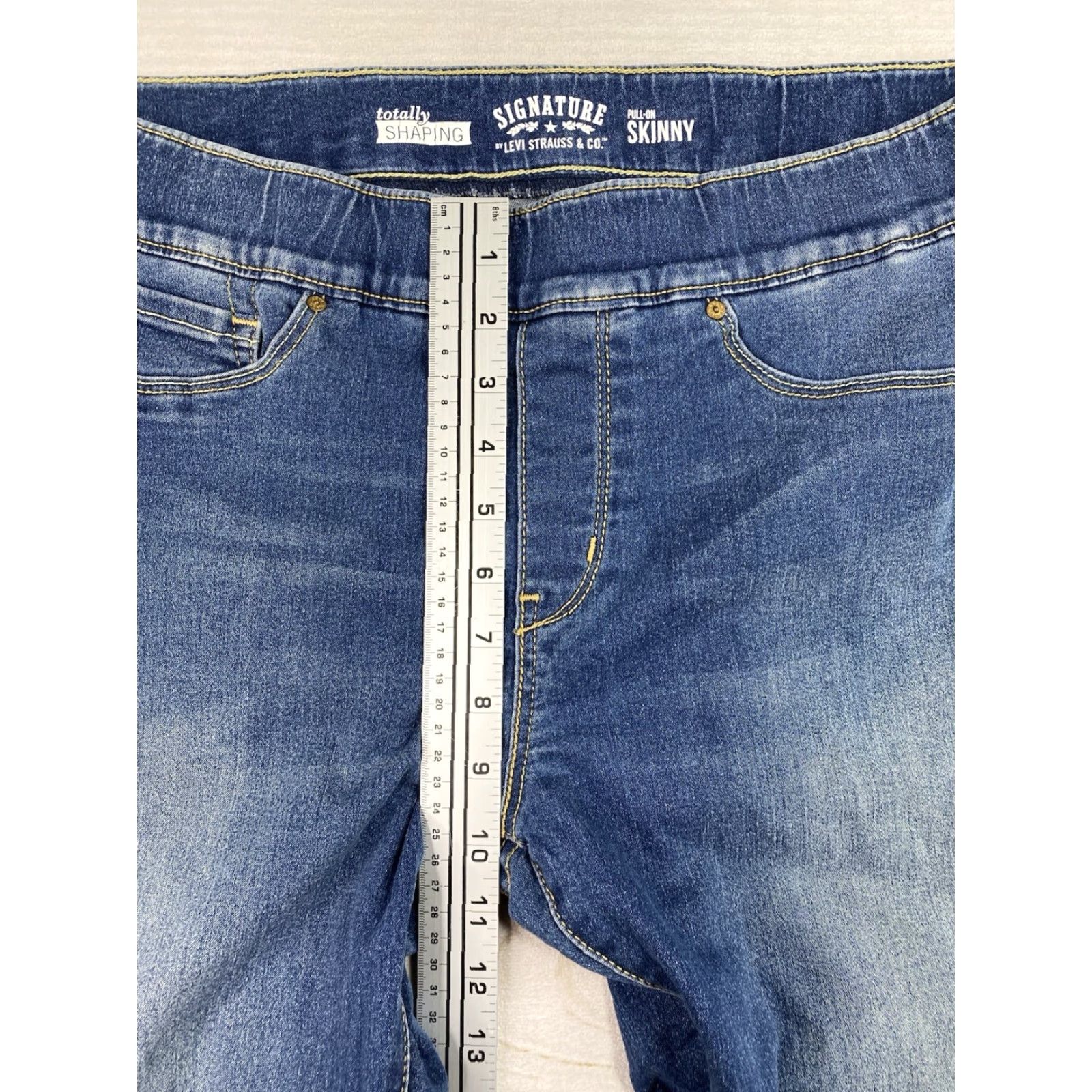 Levi's Levis Signature Jeans Womens 16S Shaping Pull On Super Skinny Stretch Blue Denim Casual Jeans 16 short Womens Levi's Signature Jeans Size 38" / US 16 / IT 52 - 3 Thumbnail