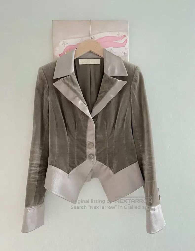 Valentino Valentino Grey velvet jacket Size S / US 4 / IT 40 - 3 Thumbnail