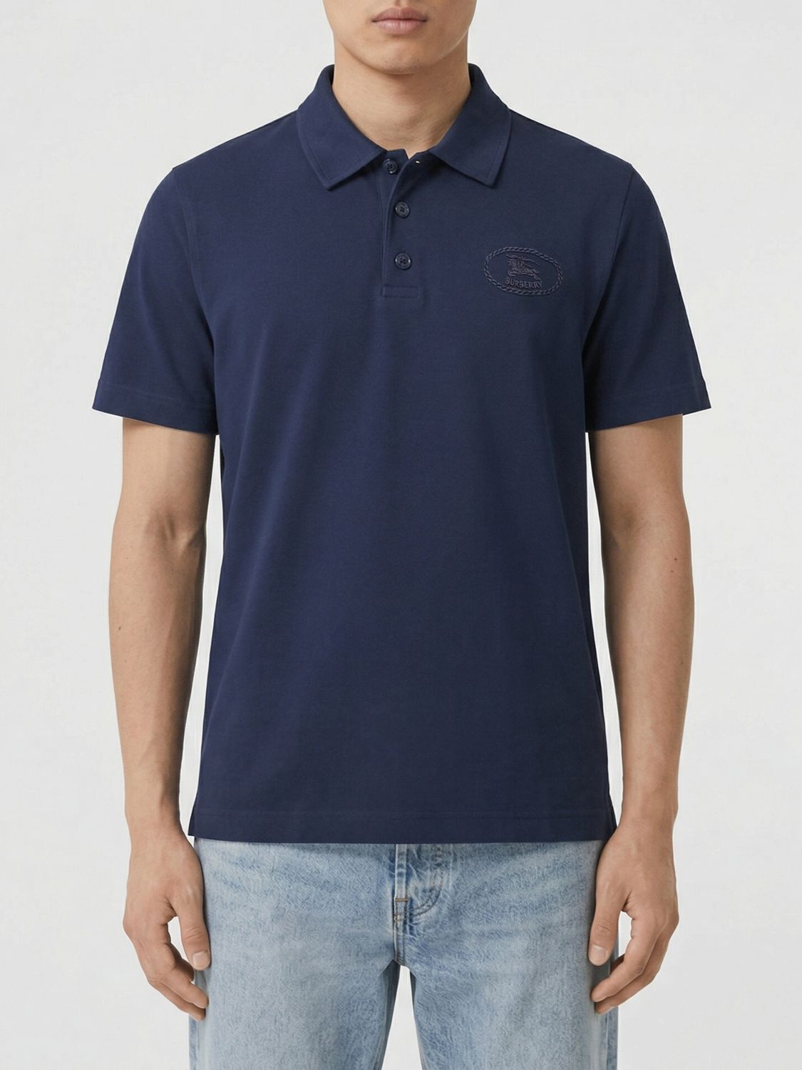 Burberry Burberry Polo Shirt Men Navy Size US M / EU 48-50 / 2 - 1 Thumbnail