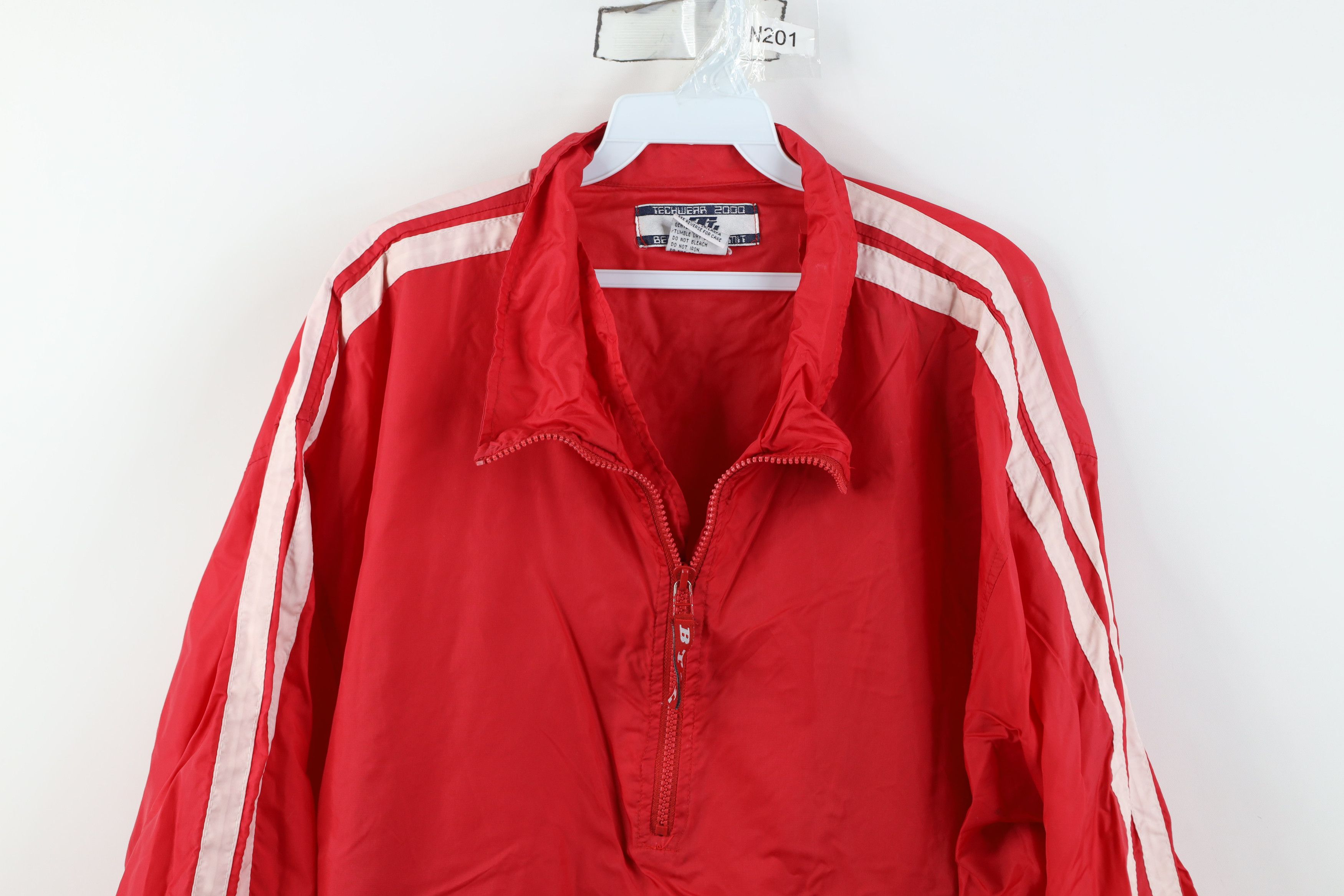 Vintage Vintage 90s Streetwear Anorak Windbreaker Jacket Red Size US XL / EU 56 / 4 - 2 Thumbnail