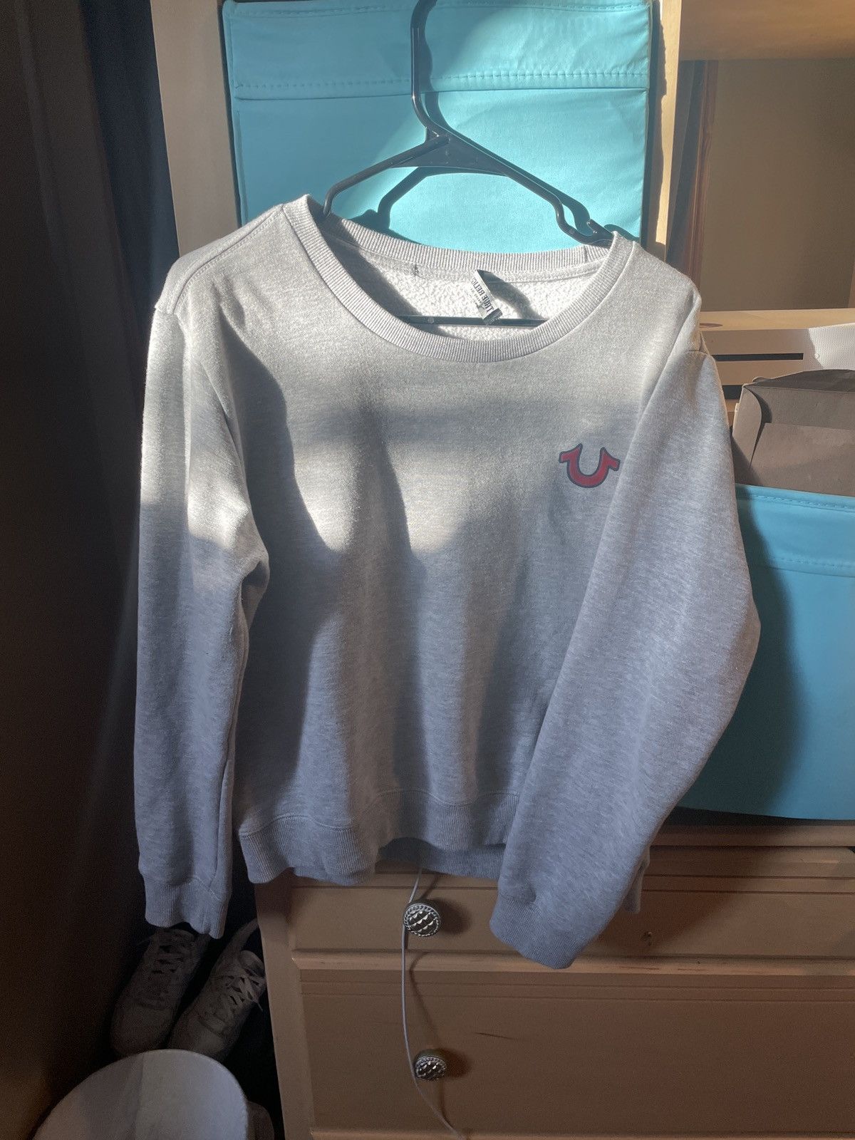 Grey Red True Religion Crewneck Small