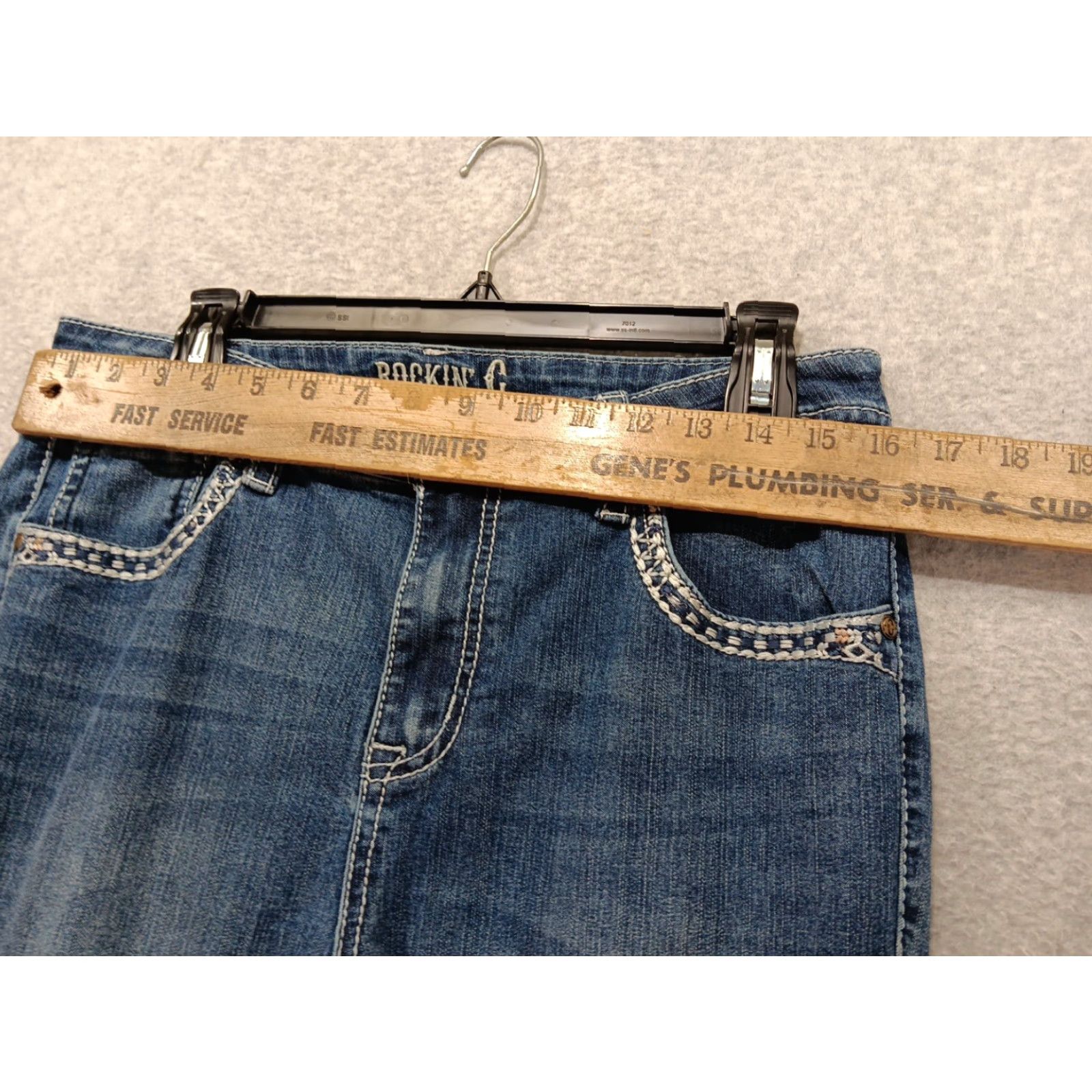 Bell VINTAGE Rockin' C Flare Leg Jeans 32 High-Rise Embroidered Stretchy Med Wash Bell Bottom Size 24" / US 00 / IT 34 - 7 Thumbnail