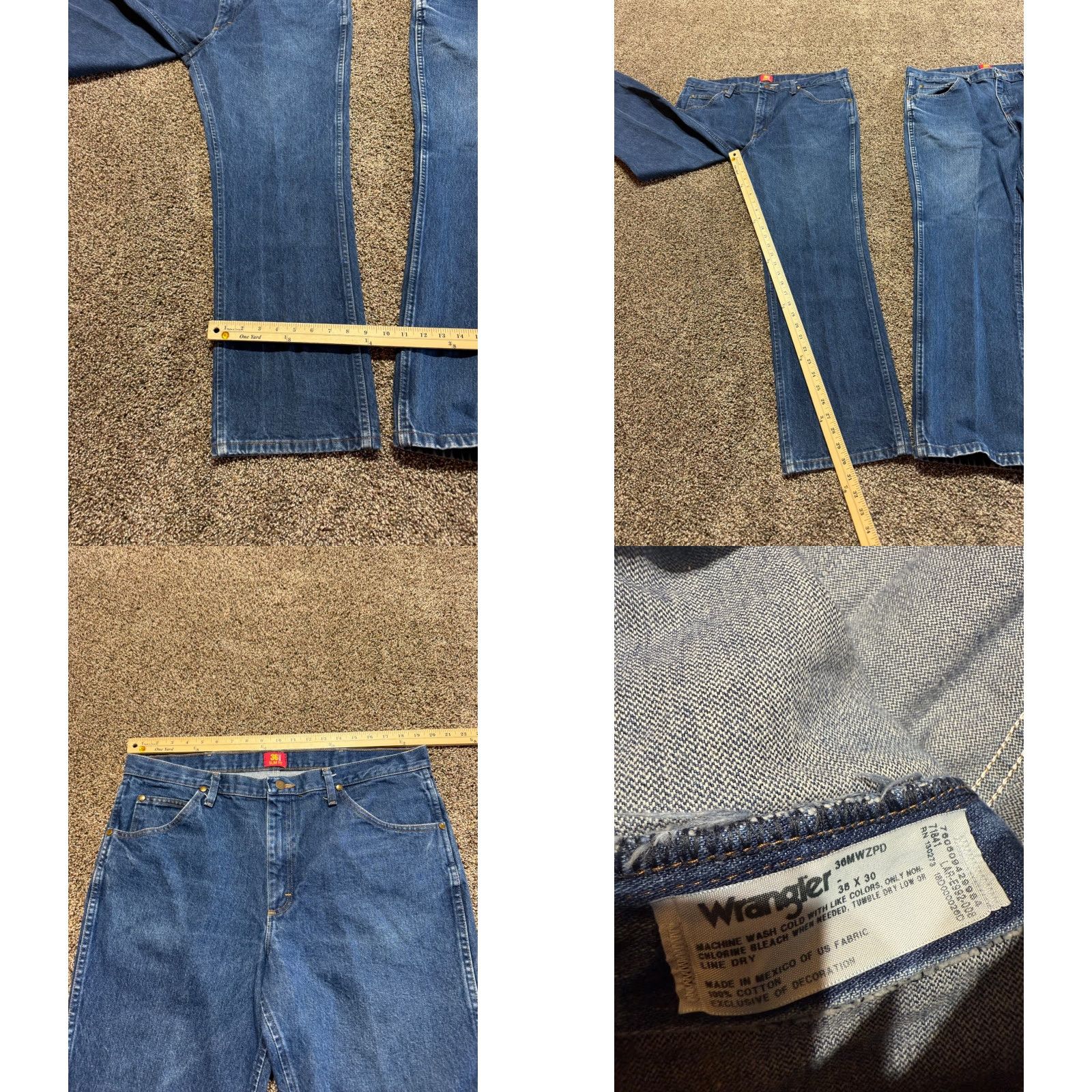 Wrangler Wrangler Jeans Men's 38 Slim Bootcut 36MWZ Blue Denim 30 Inseam 5-Pocket Regular Size 38 Zip Size US 38 / EU 54 - 8 Thumbnail