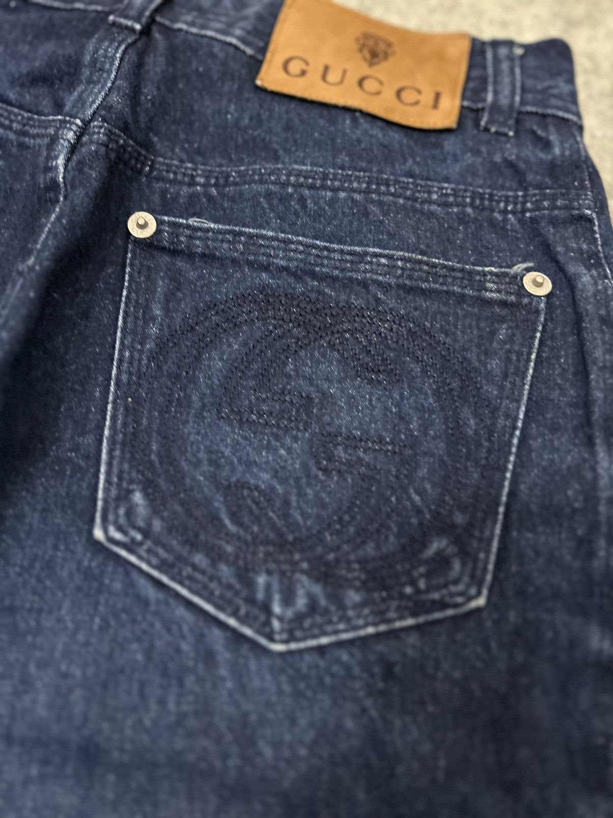 Gucci Gucci Embroidery Logo Back Pocket Jeans Size US 27 - 8 Thumbnail