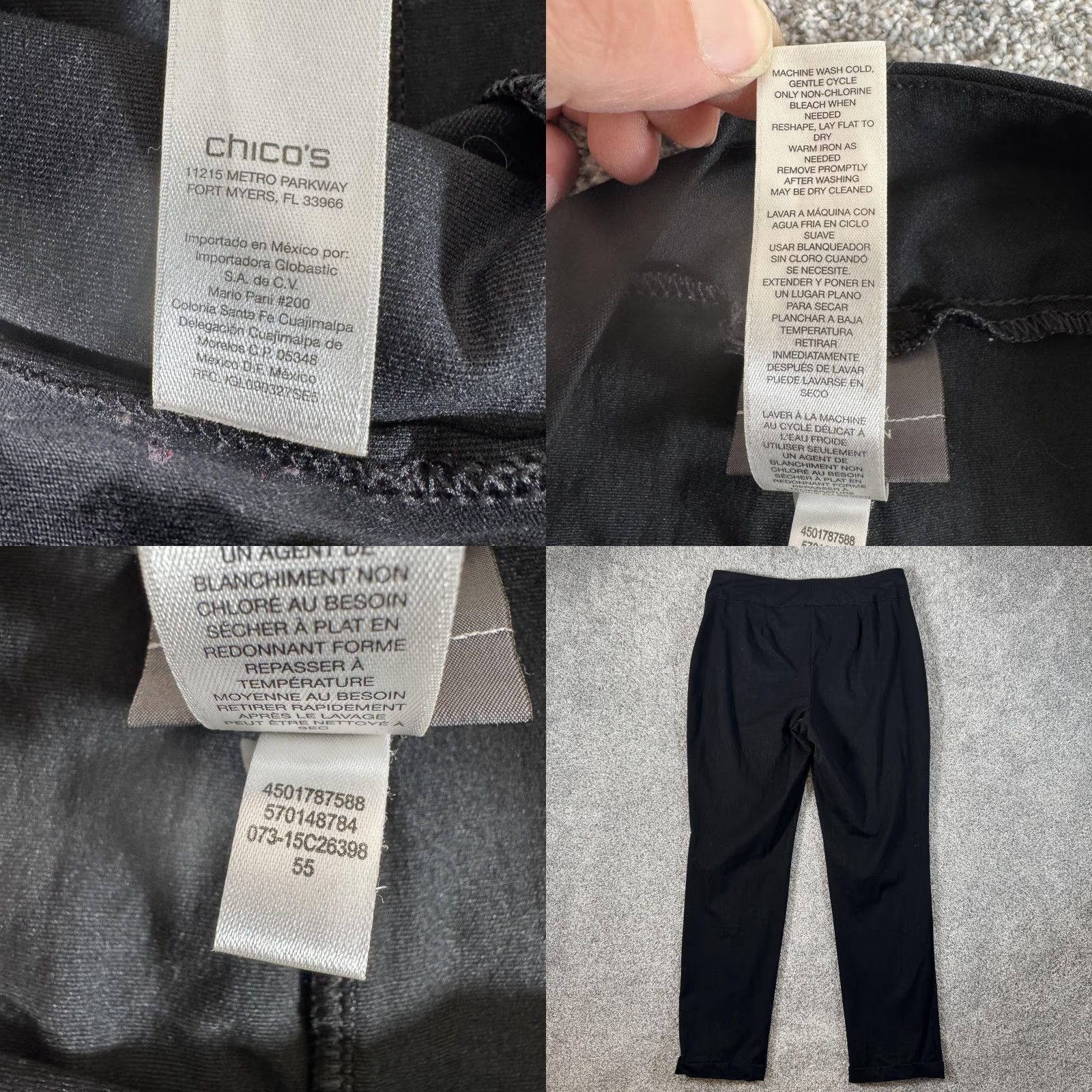 Vintage Chico's Travelers Collection Pants Black Ankle Ponte Knit Tapered Leg Womens Regular Size 1 Stretch Pull-On Classic Size 25" / US 0 / IT 36 - 8 Thumbnail