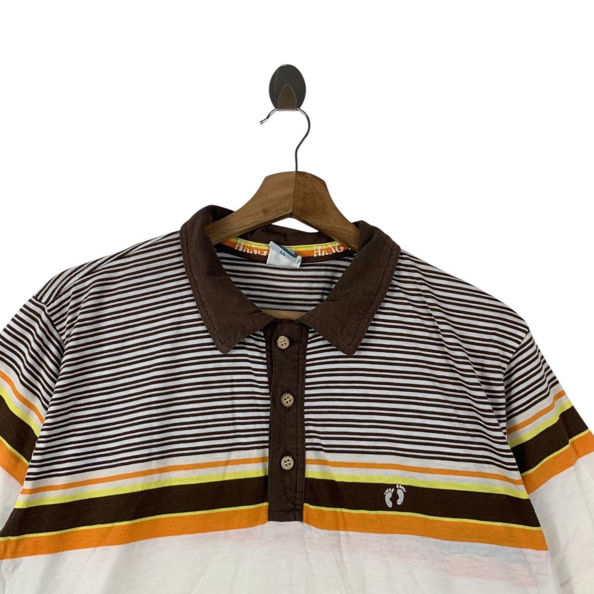 Hang Ten Vintage HANG TEN HAWAII Wood Button Polo Tee Shirt Top Size US L / EU 52-54 / 3 - 4 Thumbnail