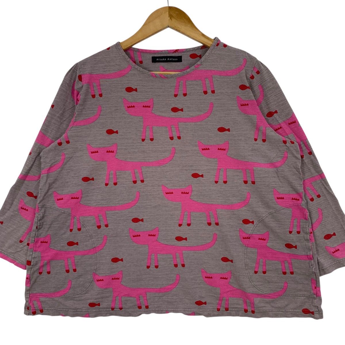 Japanese Brand ATSUKO MATANO Cats Overprint Japanese Brand Oversize Tshirt Size US L / EU 52-54 / 3 - 2 Thumbnail