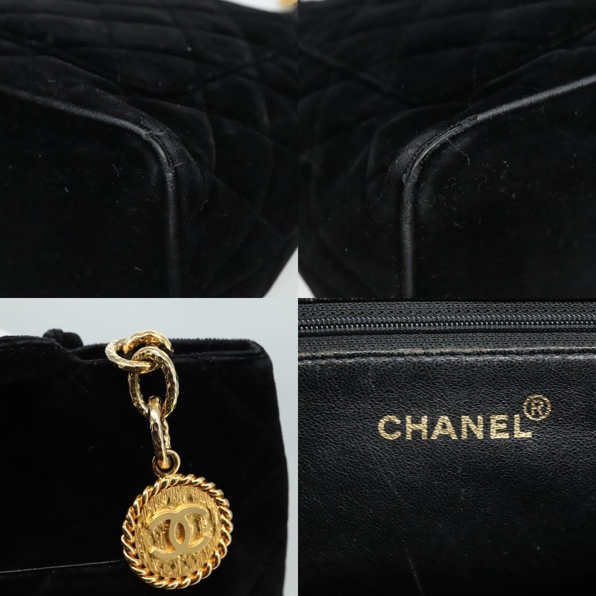 Chanel Chanel Matelasse Standard Tote Bag Velour Black CC Size ONE SIZE - 6 Thumbnail