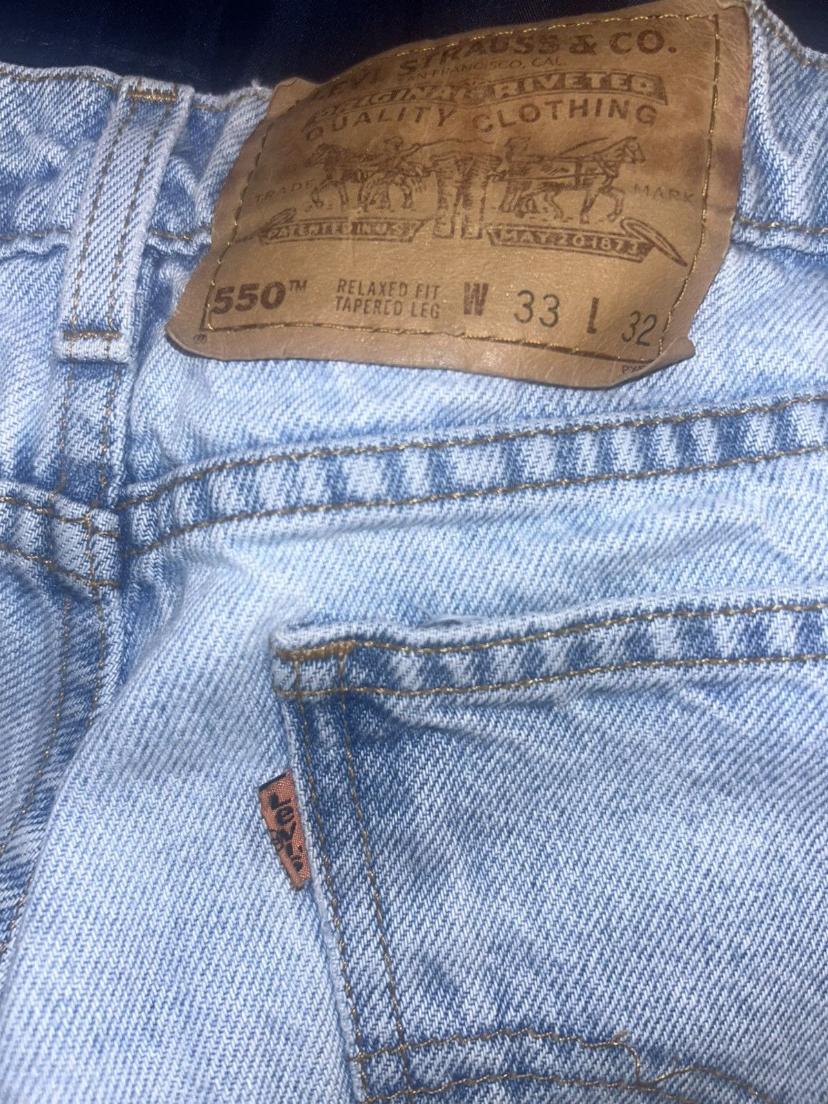 Levi's Orange tab Levi denim shorts Size US 33 - 3 Thumbnail