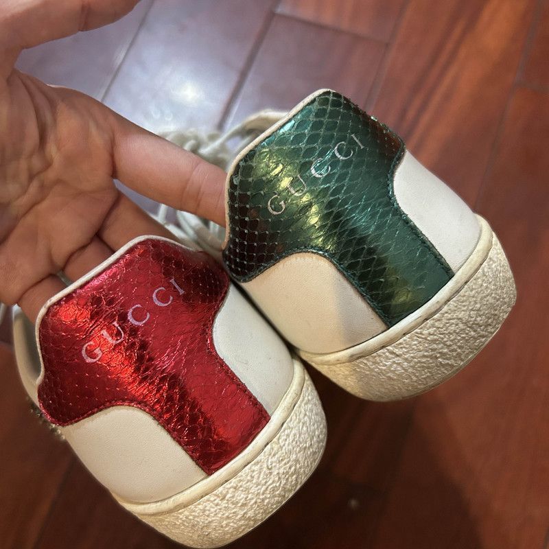 Gucci Gucci ACE Heart Leather Low-Top Sneakers -2508 Size US 5 / IT 35 - 3 Thumbnail