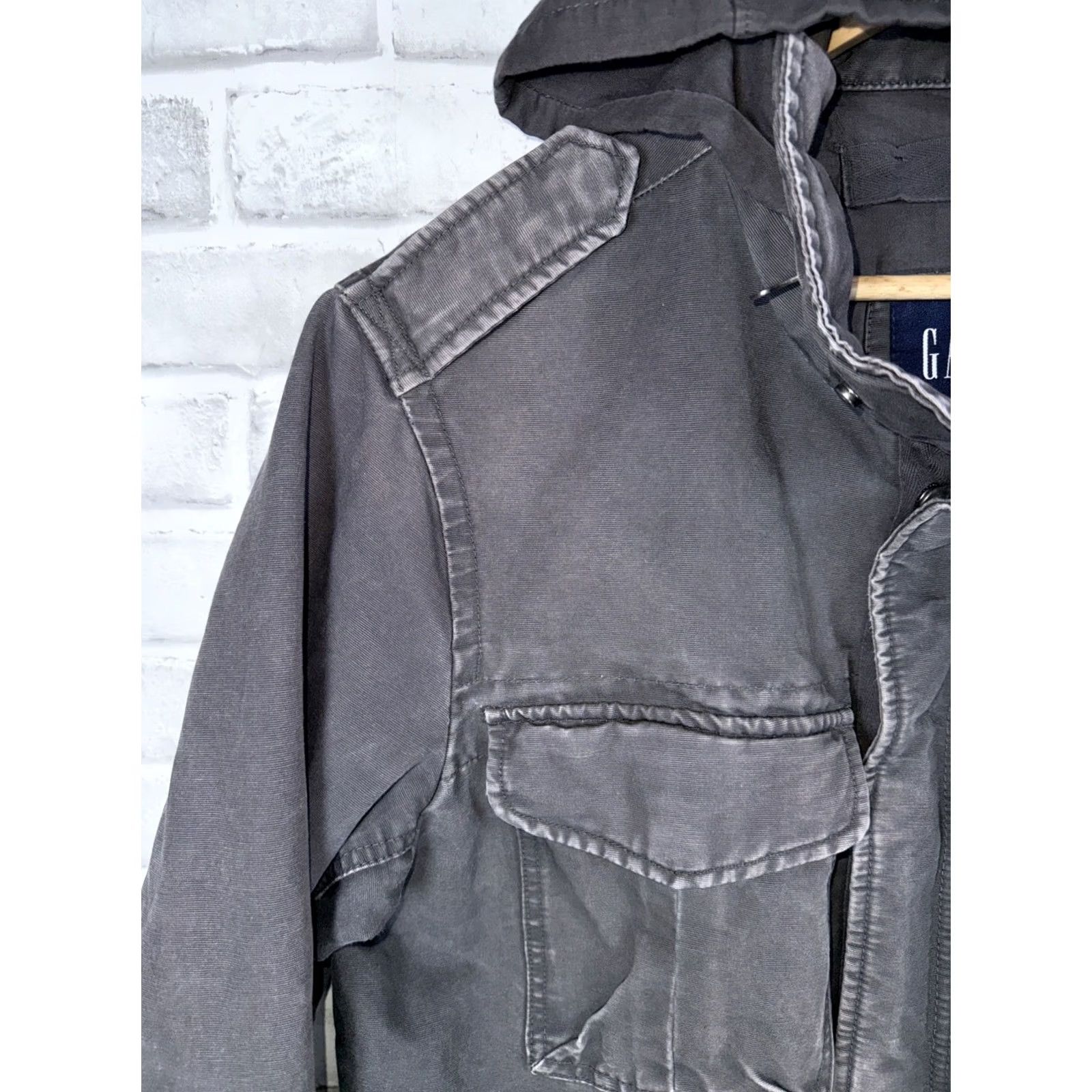 Gap VINTAGE Gap Gray Hooded Canvas Parka Jacket Mens M Size US M / EU 48-50 / 2 - 6 Thumbnail