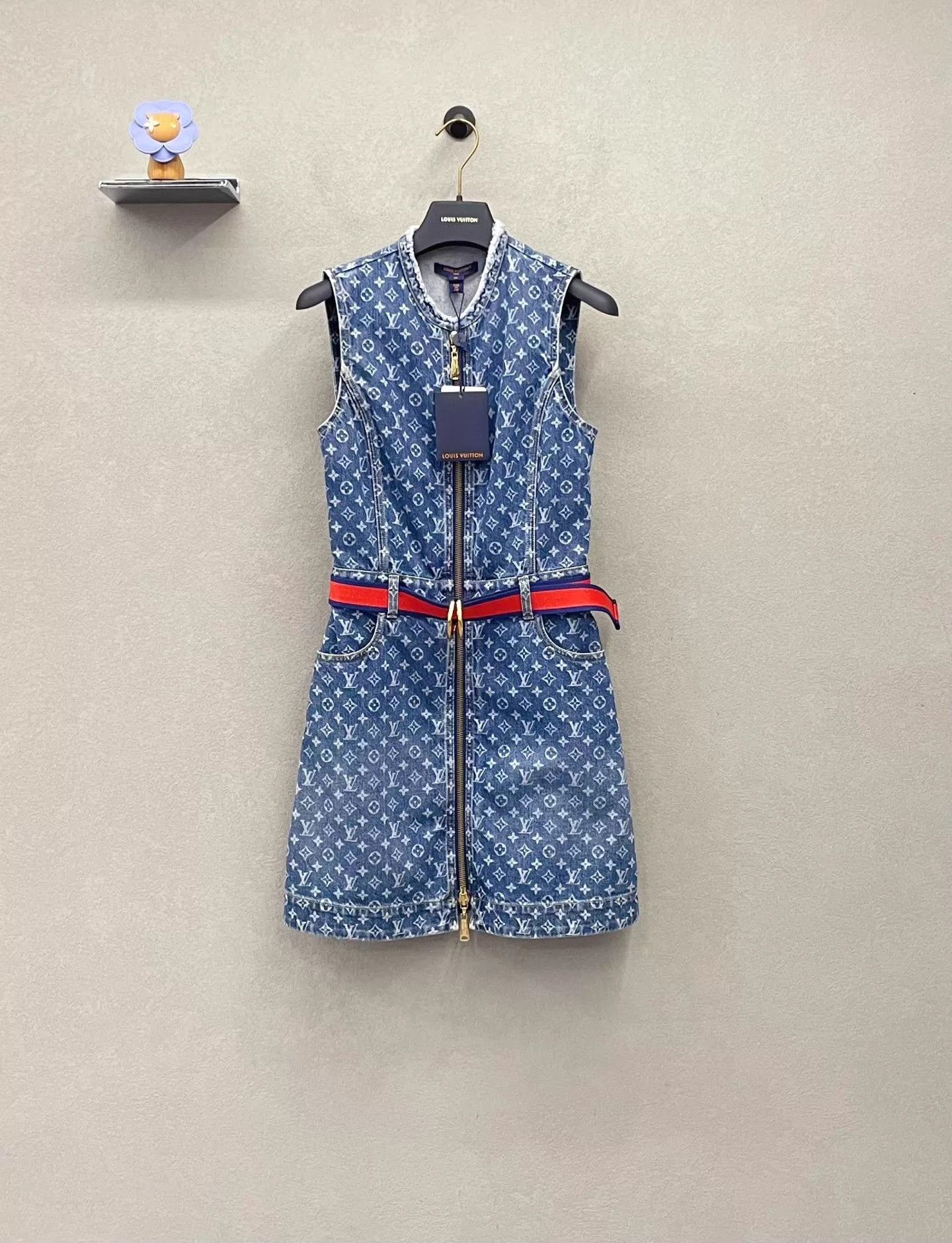Louis Vuitton LV Monogram Print Crew Neck Zip Dress Belted 34 Size XS / US 0-2 / IT 36-38 - 1 Thumbnail