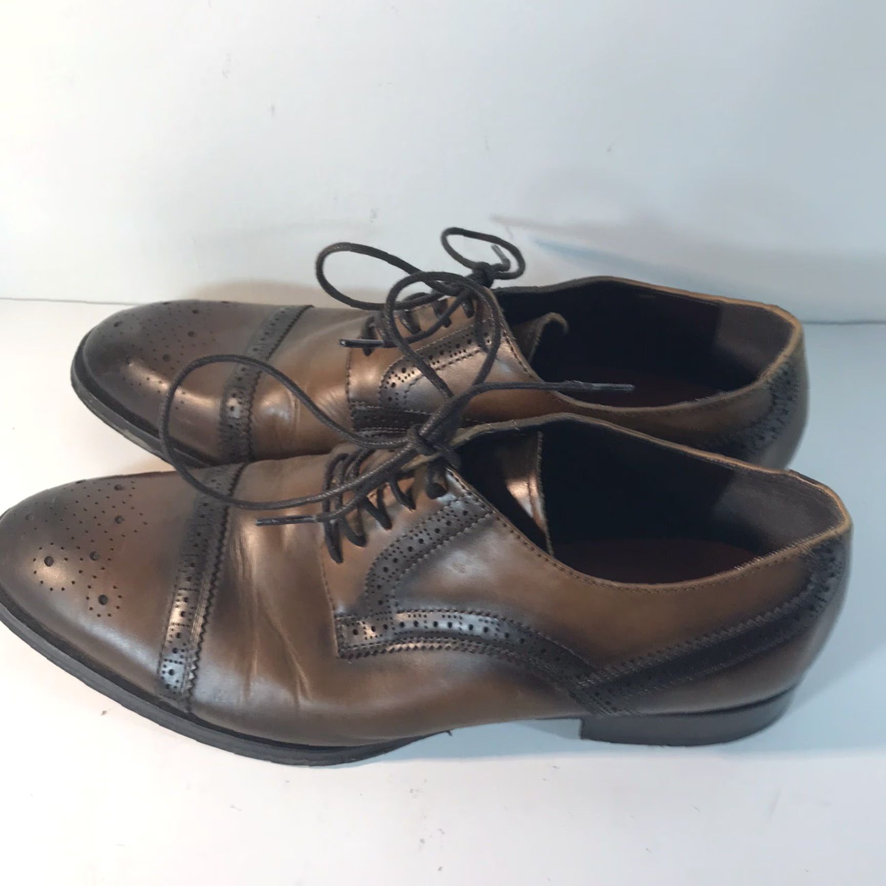 Tallia Talia Bonito Oxford Dress Shoes Mens 8.5M Brown Leather Lace Up Round Toe - Breathable, Lightweight, Lined Size US 8.5 / EU 41-42 - 2 Thumbnail