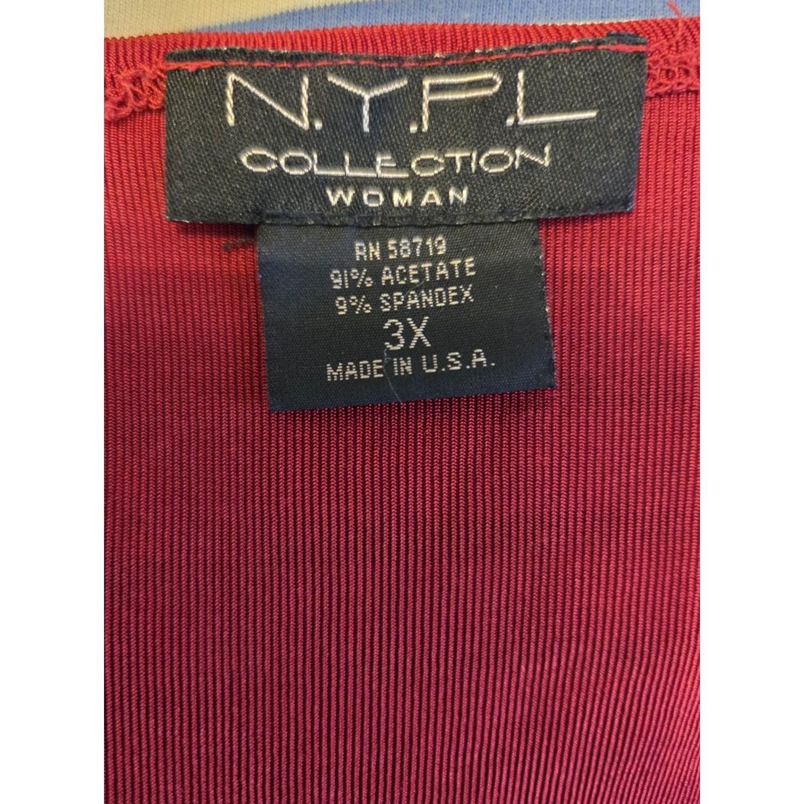 Vintage NYPL Collection Woman Red Slinky Sleeveless Tank Top Shirt 3X Plus Size XXL / US 16-18 / IT 52-54 - 5 Thumbnail