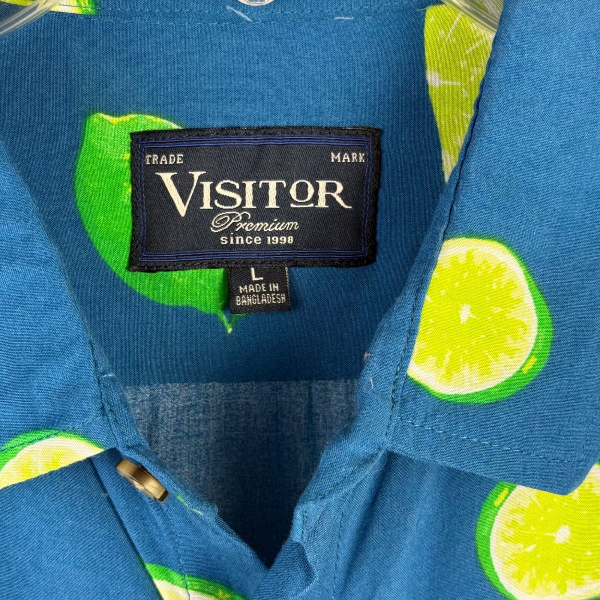 Other Visitor Premium Men's Blue Green Lime Print Short-Sleeve But Size US L / EU 52-54 / 3 - 2 Thumbnail