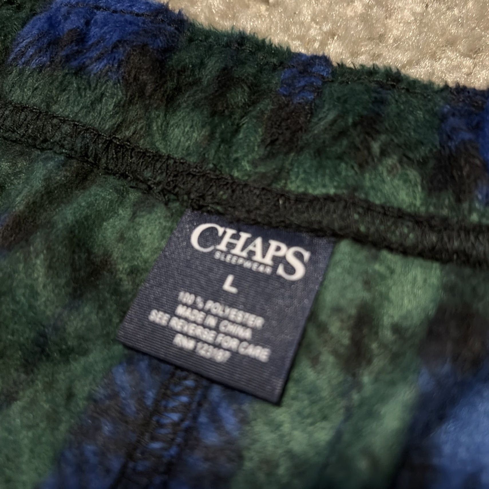 Chaps Chaps Ralph Lauren Fleece Plaid Pajama Pants Men L Blue NWT With Tags Size US 33 - 6 Thumbnail