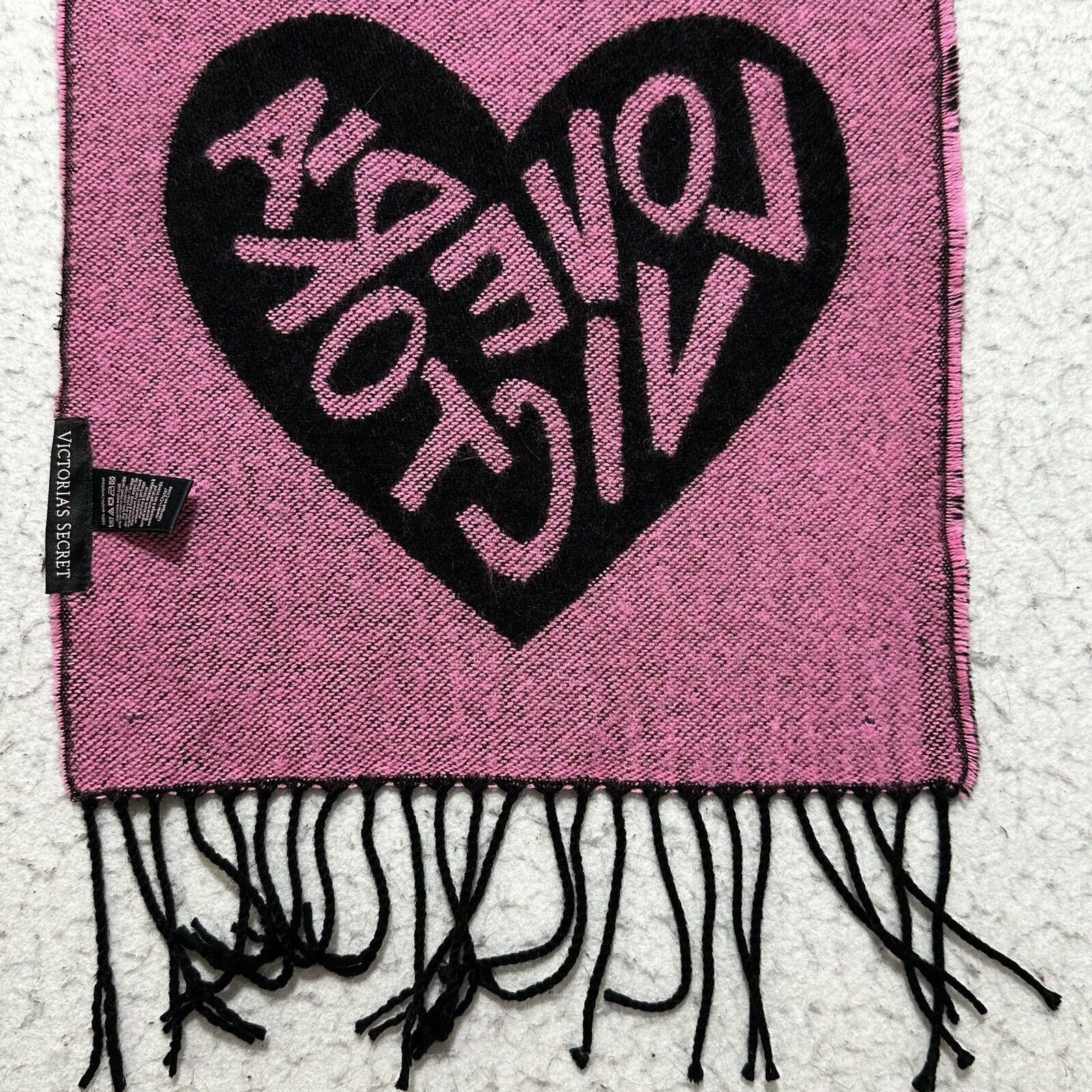 Victoria's Secret Victoria's Secret Angel Collection Heart Scarf Pink Black 80 Size ONE SIZE - 7 Thumbnail