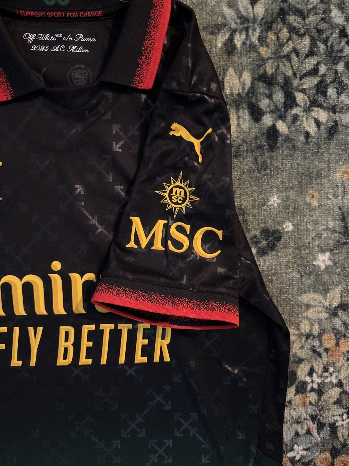 Off-White OFF-WHITE x Puma AC Milan Replica Jersey Black Size US S / EU 44-46 / 1 - 5 Thumbnail