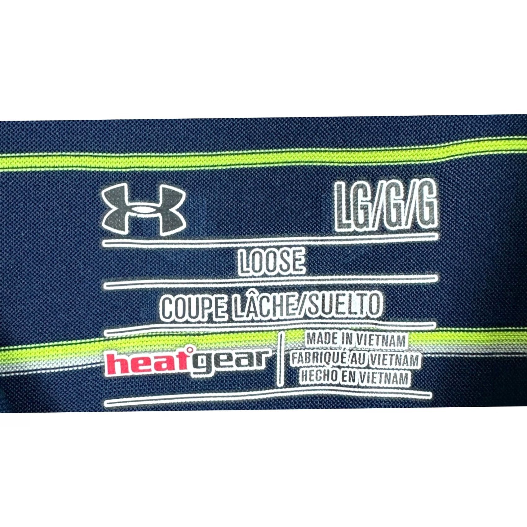 Under Armour Under Armour Polo Shirt Mens L Navy Neon Green HeatGear Golf Striped Rugby Size US L / EU 52-54 / 3 - 4 Thumbnail