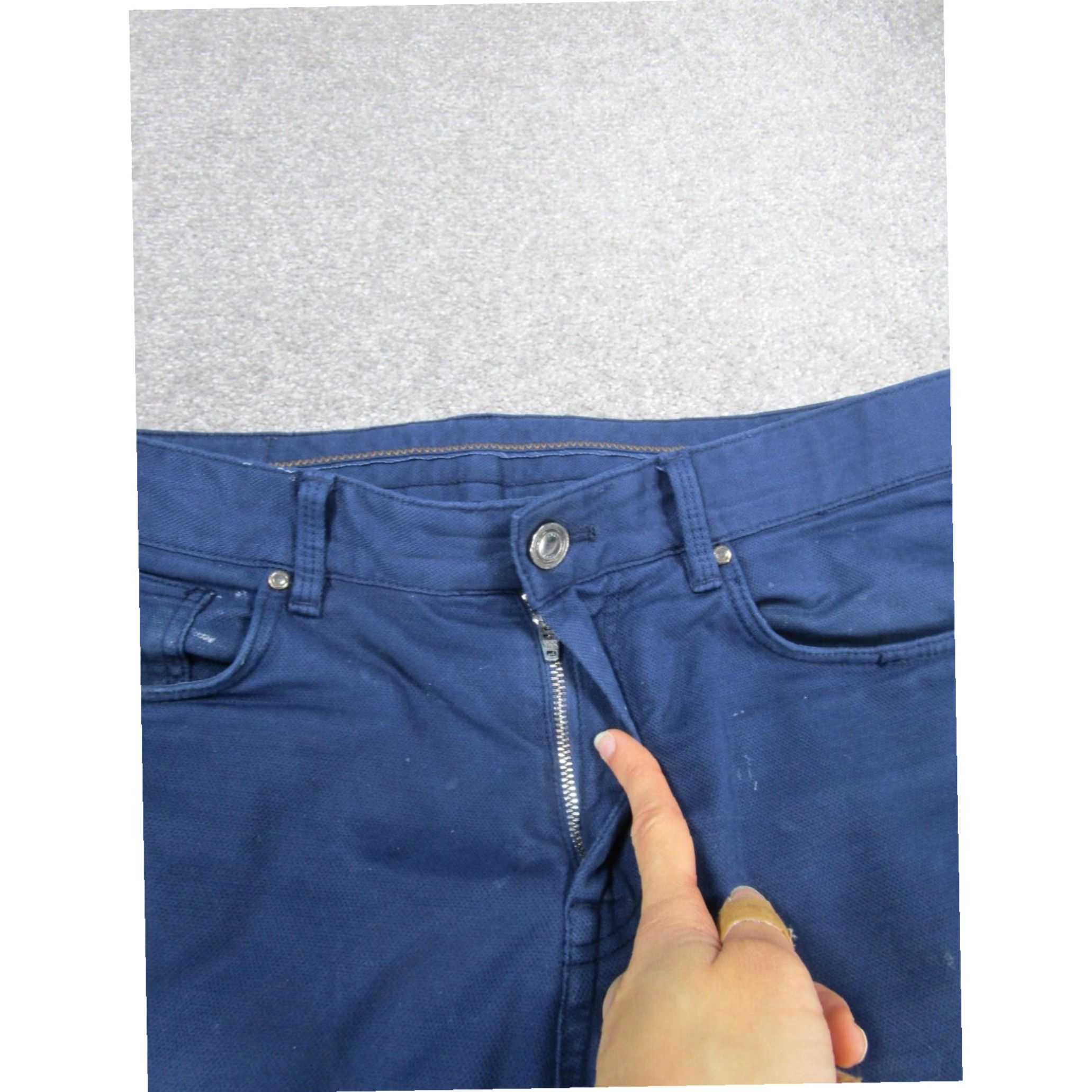 Zara Mens Zara Dark Blue Cotton Skinny Fit 30 Pants Size US 30 / EU 46 - 7 Thumbnail