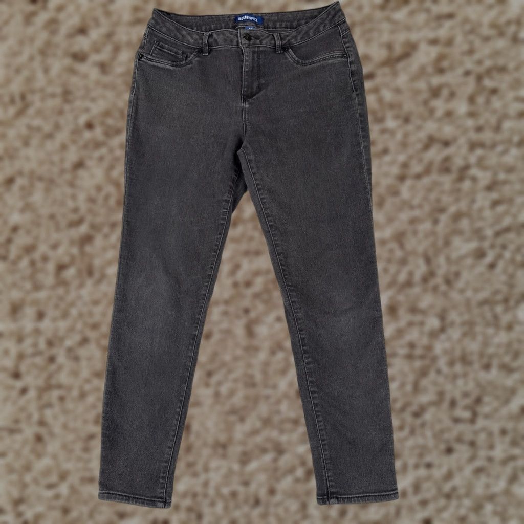 Vintage Blue Spice Jeans Juniors 13 Black Denim Skinny Mid Rise Cotton Blend 30x27 Size 34" / US 12 / IT 48 - 1 Thumbnail