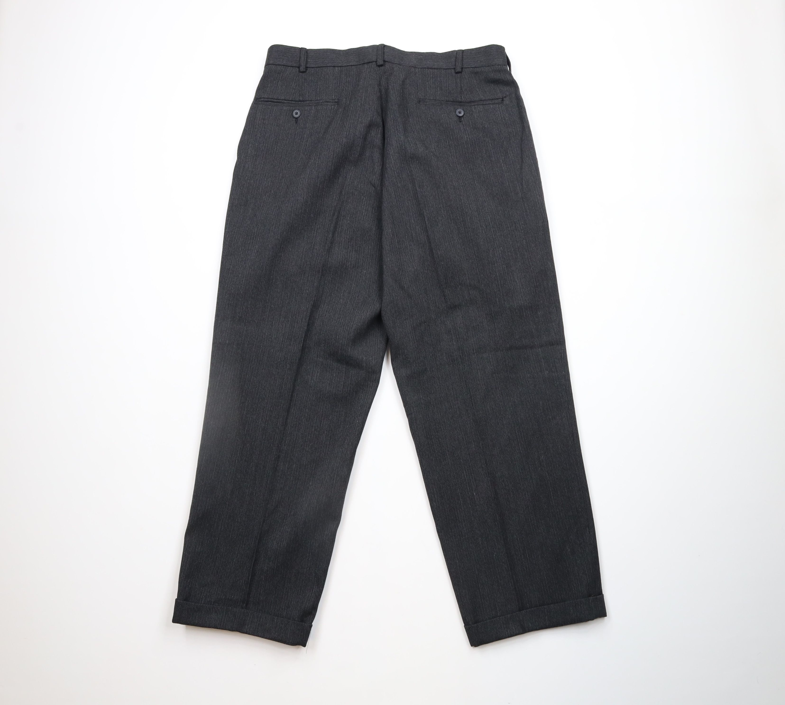Vintage Vintage 90s Streetwear Pleated Textured Wide Leg Chino Pants Size US 34 / EU 50 - 8 Thumbnail