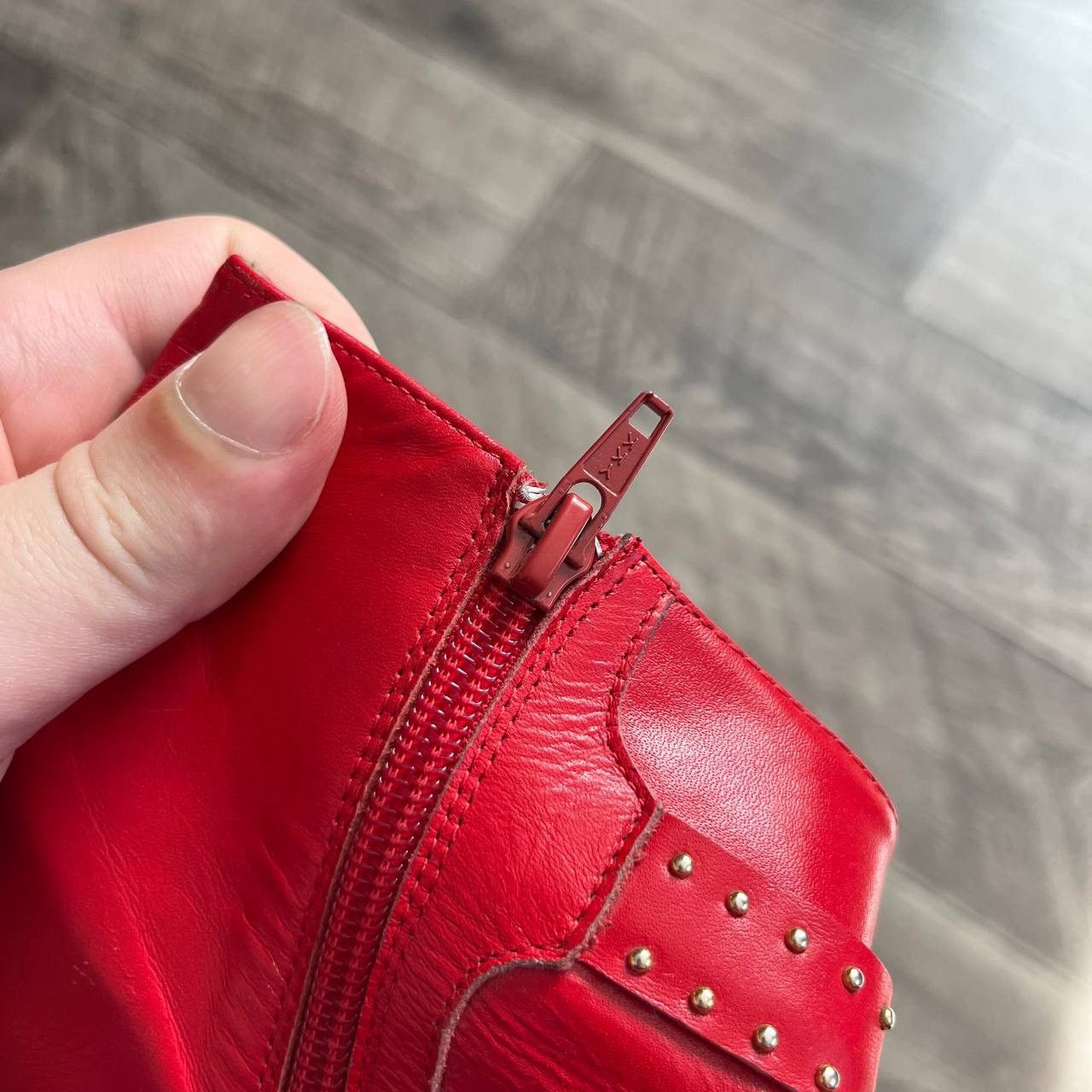 Chloe Chloé Red Studded Buckle Western Ankle Boots Pointed Toe Size US 7 / IT 37 - 3 Thumbnail