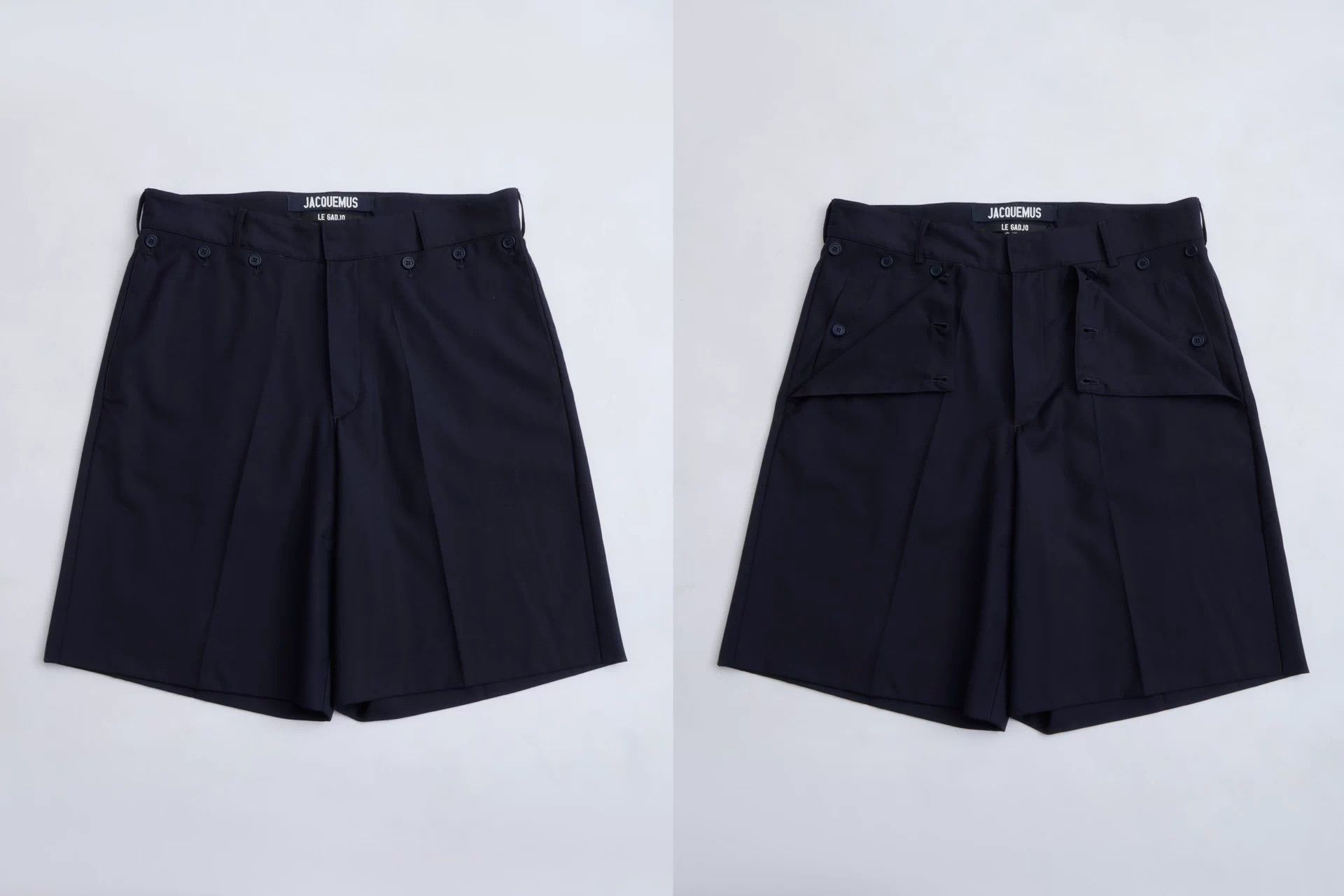 Jacquemus JACQUEMUS Navy Wool Wide-Leg Short Pants Size US 36 / EU 52 - 7 Thumbnail