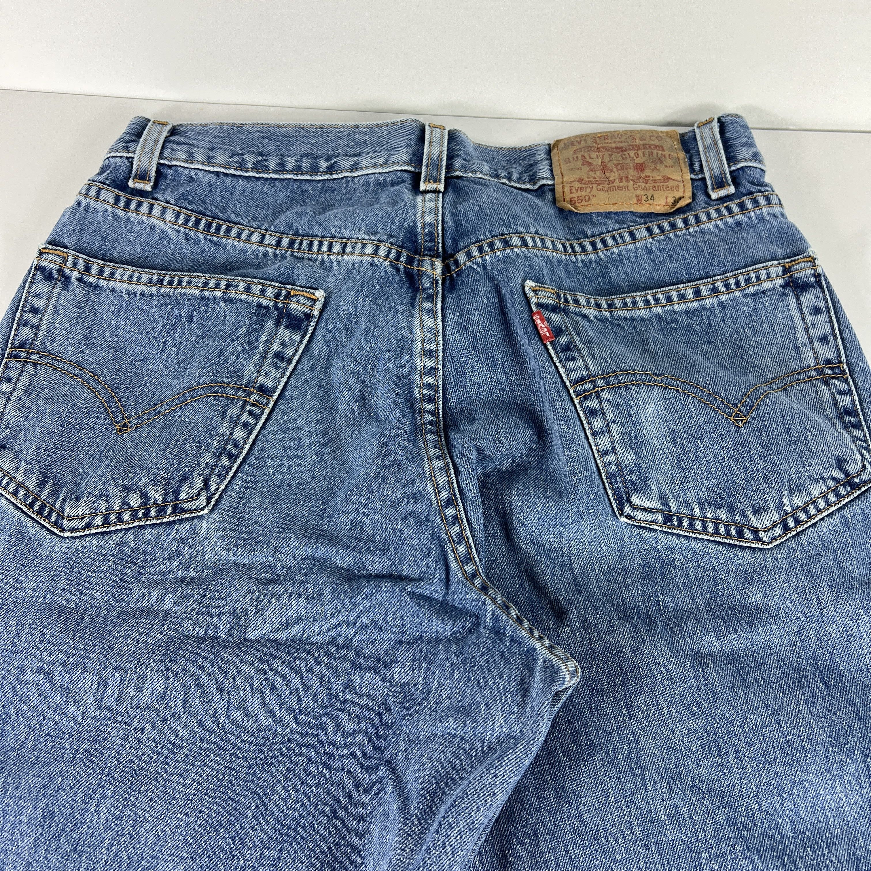 Levi's × Vintage Y2K Levi's Jeans 550 Relaxed Blue Faded Cotton Denim Size US 33 - 10 Thumbnail
