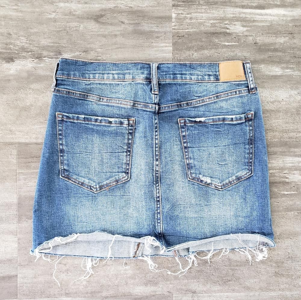 Aeropostale Denim Distressed AERO High Waisted Mini Size 30" / US 8 / IT 44 - 2 Thumbnail