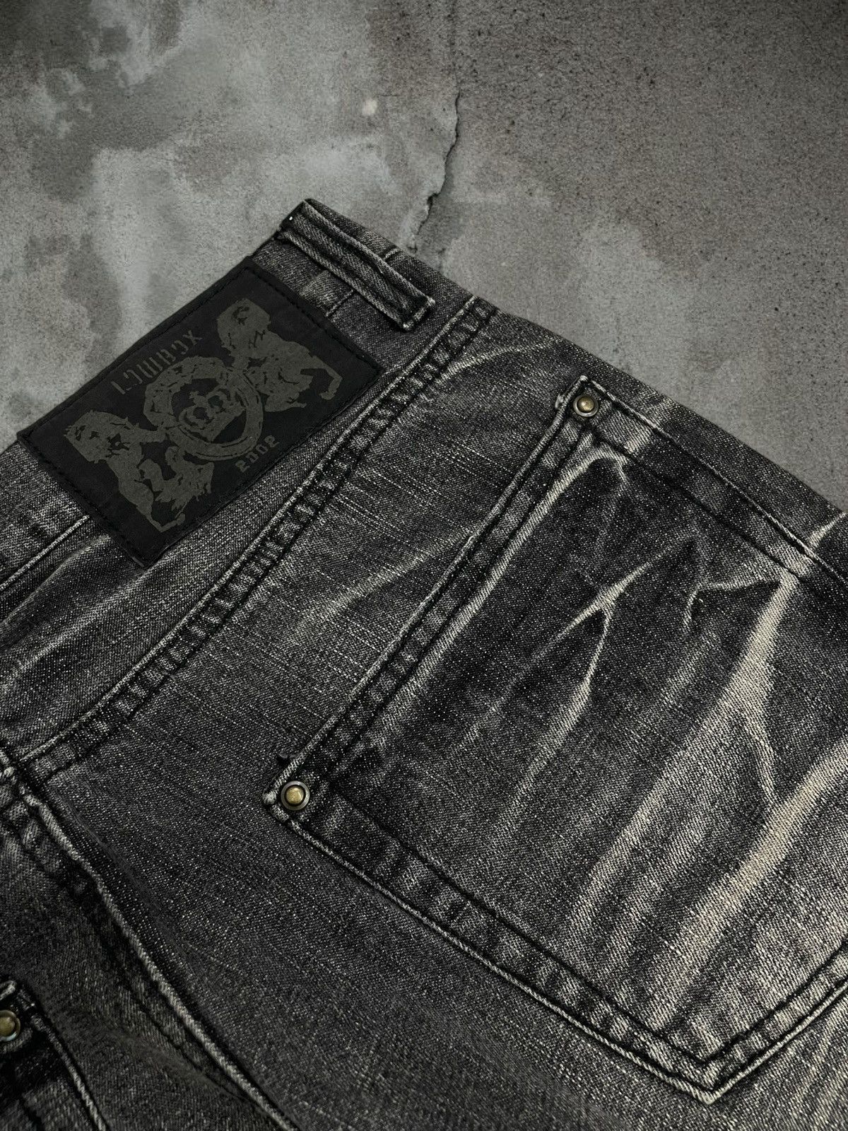 LOWBOX Vintage Og 1990s Japan Designer Lowbox Tribal Spiral Denim Size US 29 - 12 Thumbnail