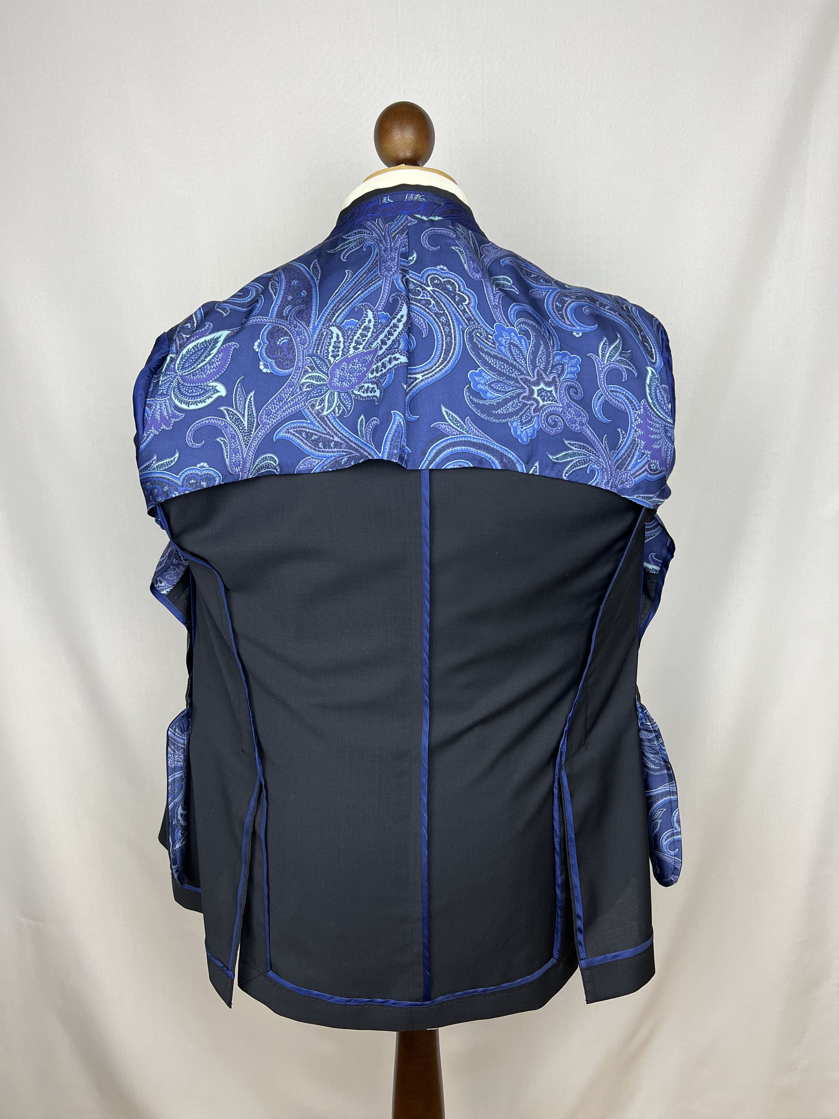 Etro Milano Solid Midnight Lightweight Half-Lined Wool Sport Coat Size 40R - 4 Thumbnail