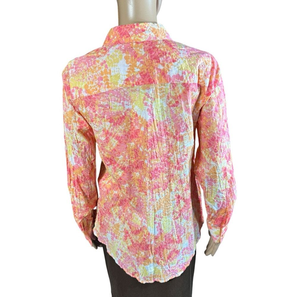 Other NWT New Foxcroft Zoey Long Roll Tab Starburst Crinkled Cott Size S / US 4 / IT 40 - 4 Thumbnail