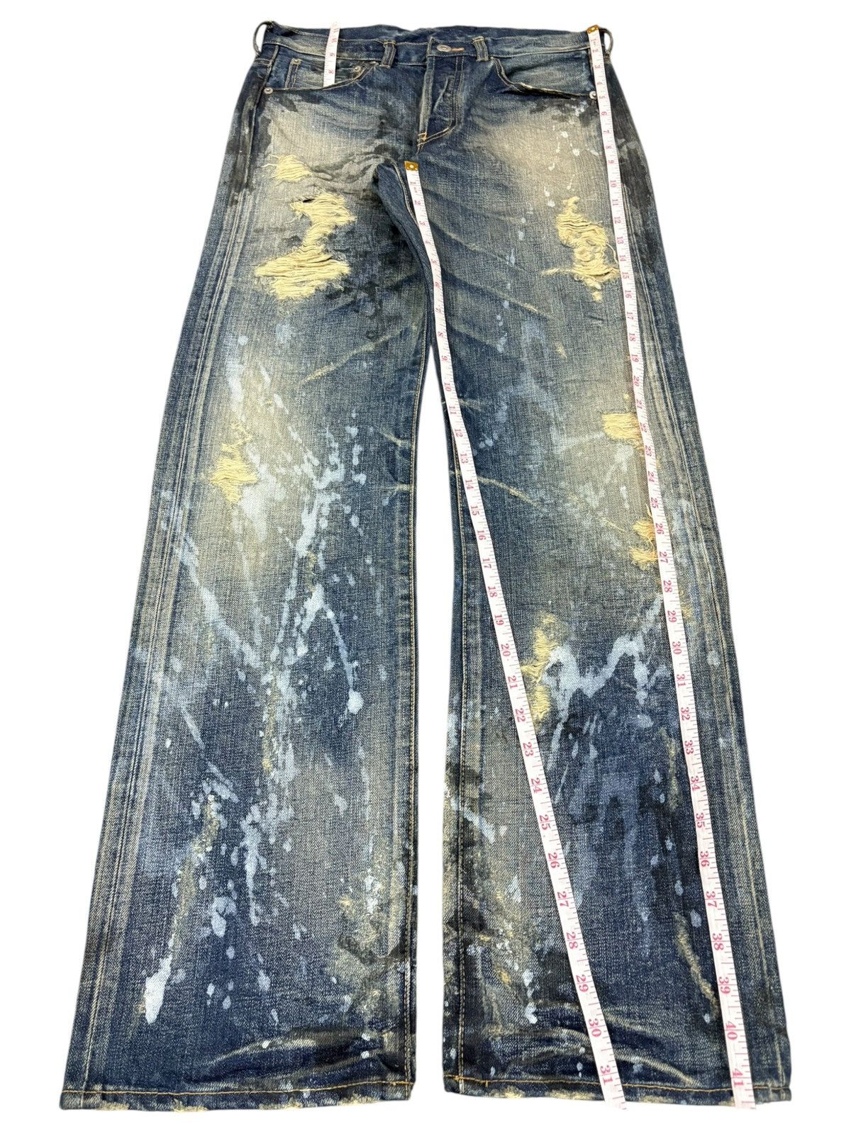 Japanese Brand Vintage Japanese Mud Wash Paint Splatter Distress Loose Jean Size US 30 / EU 46 - 11 Thumbnail